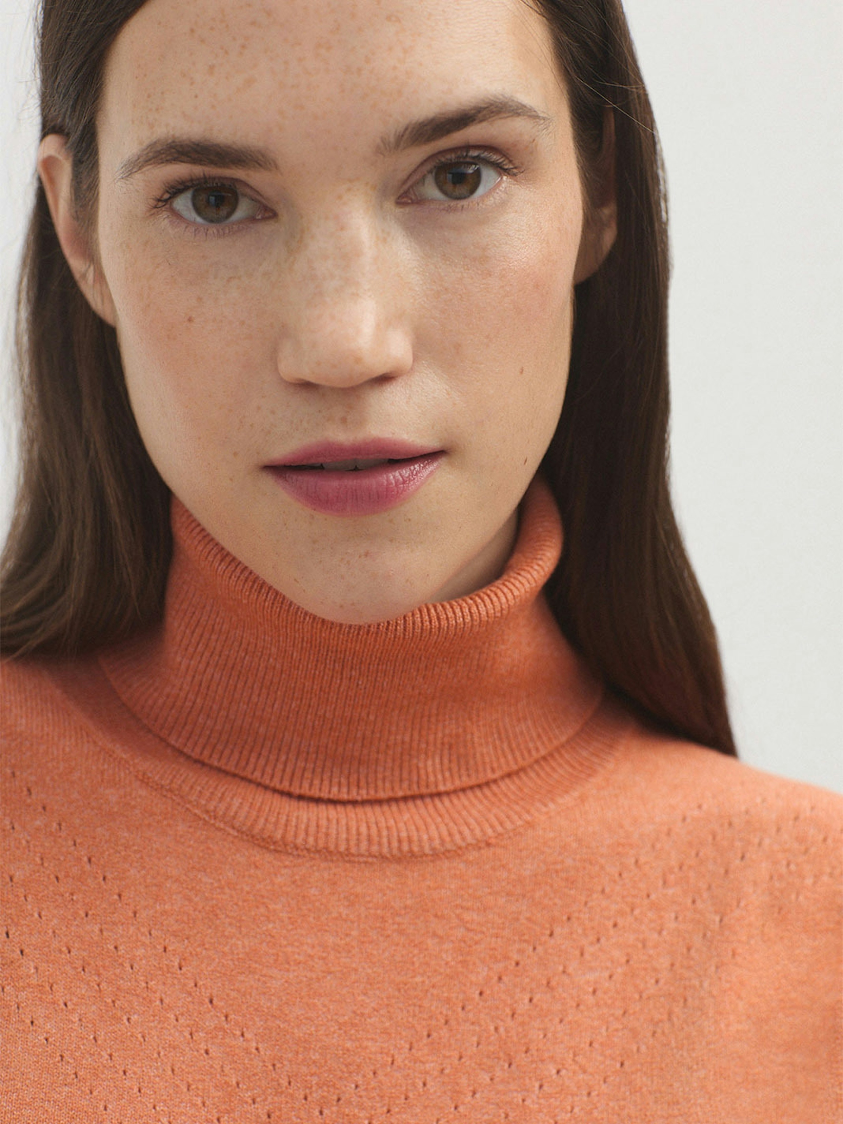 Openwork roll neck jumper