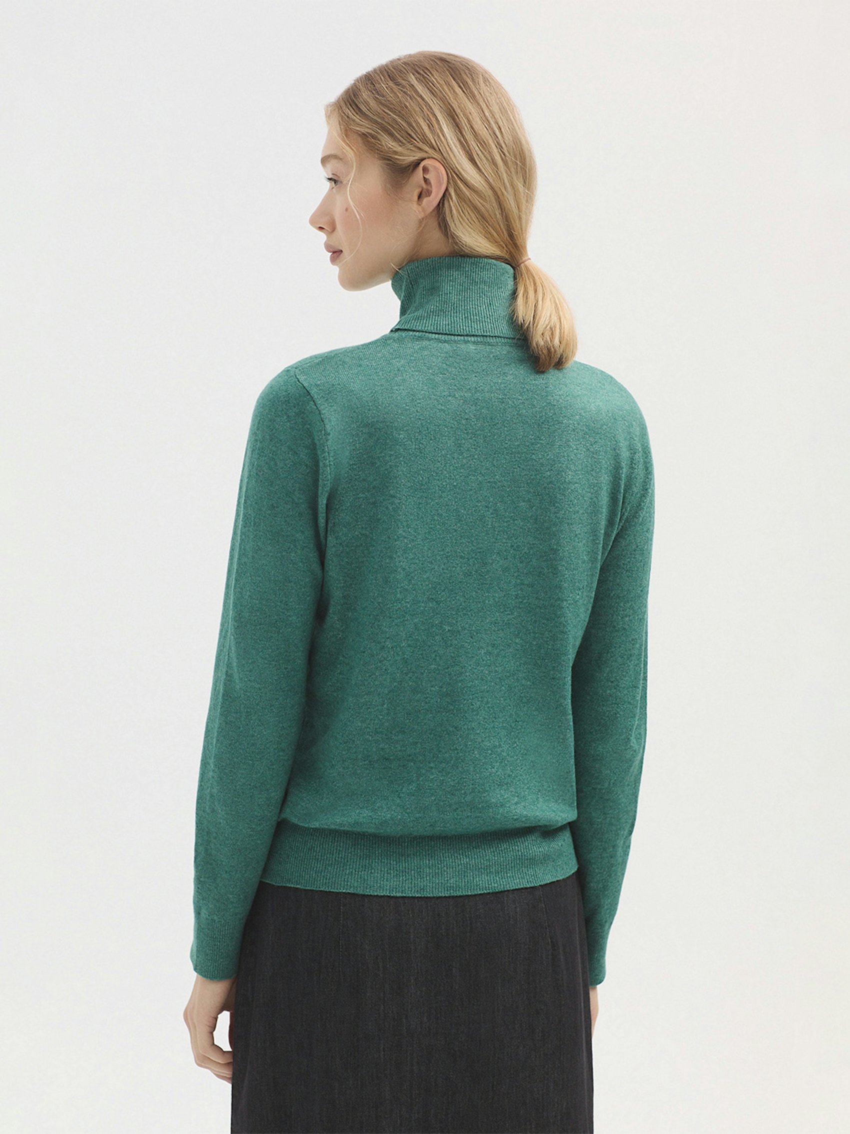 Openwork roll neck jumper
