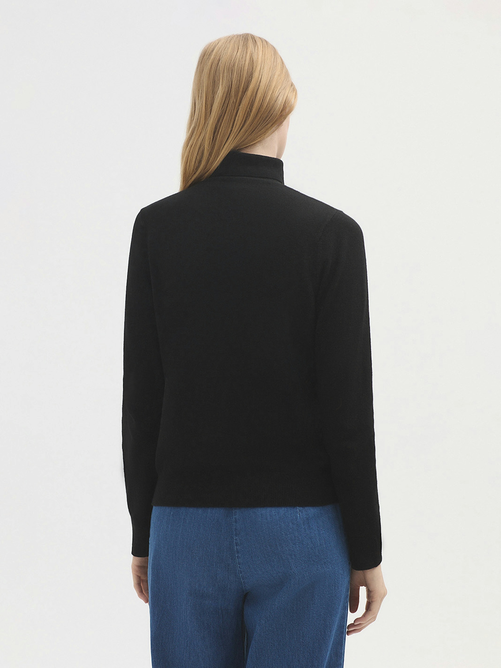 Openwork roll neck jumper