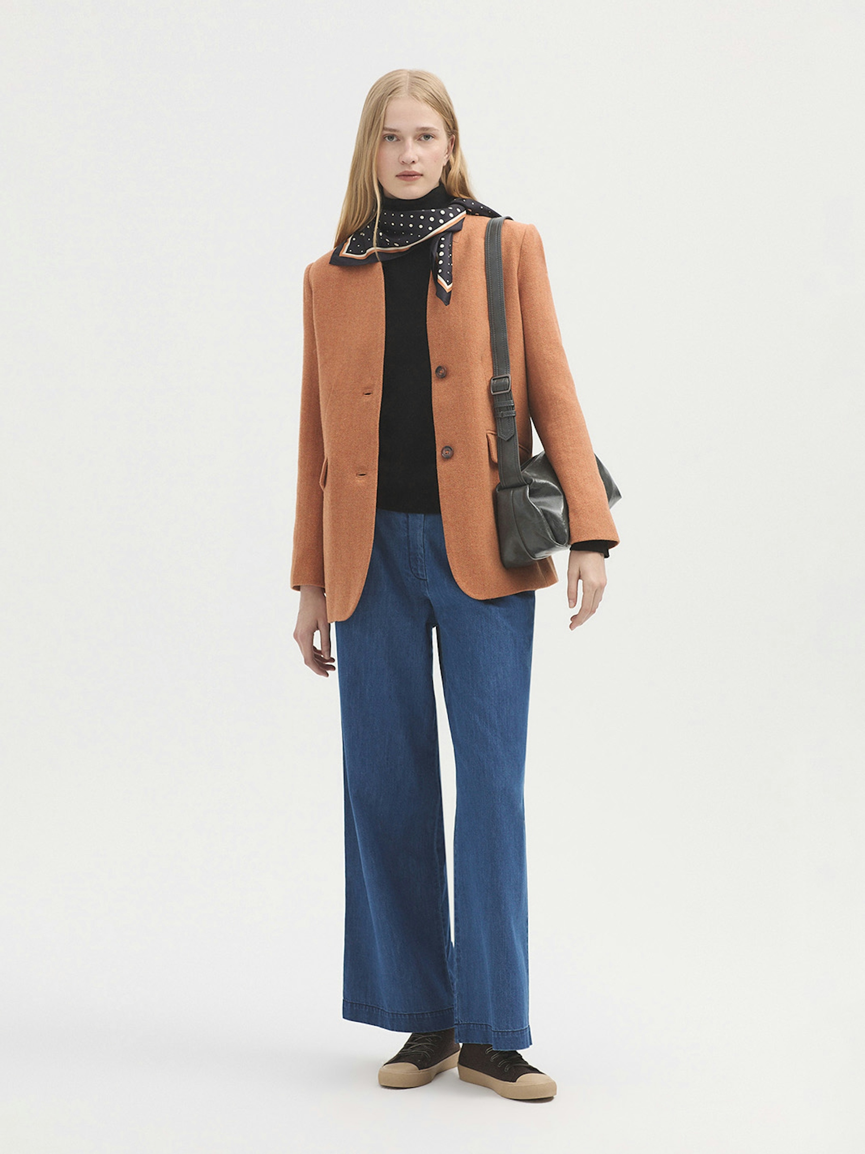 Openwork roll neck jumper