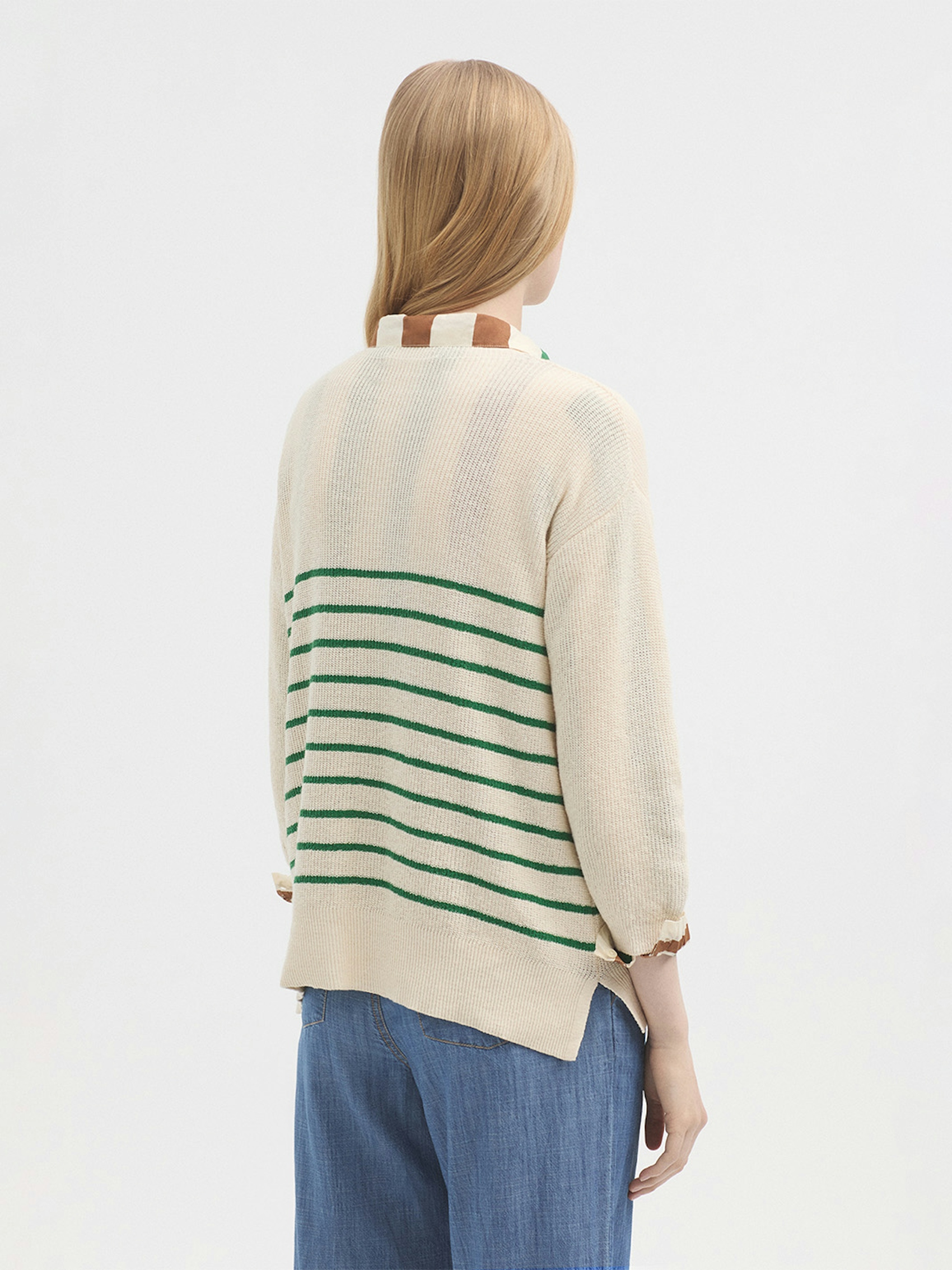 Jersey cuello pico rayas