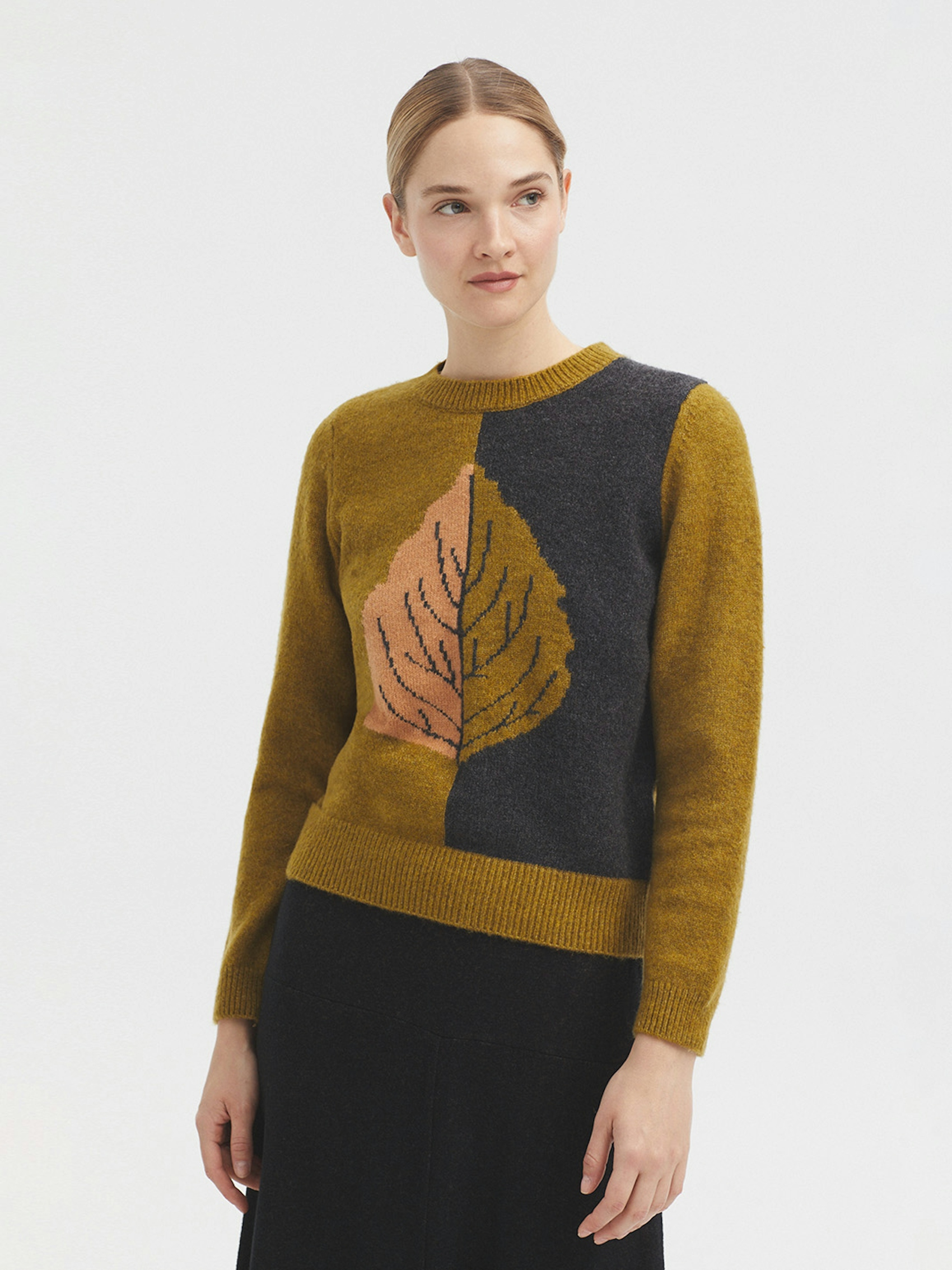 Leaf intarsia jumper 0