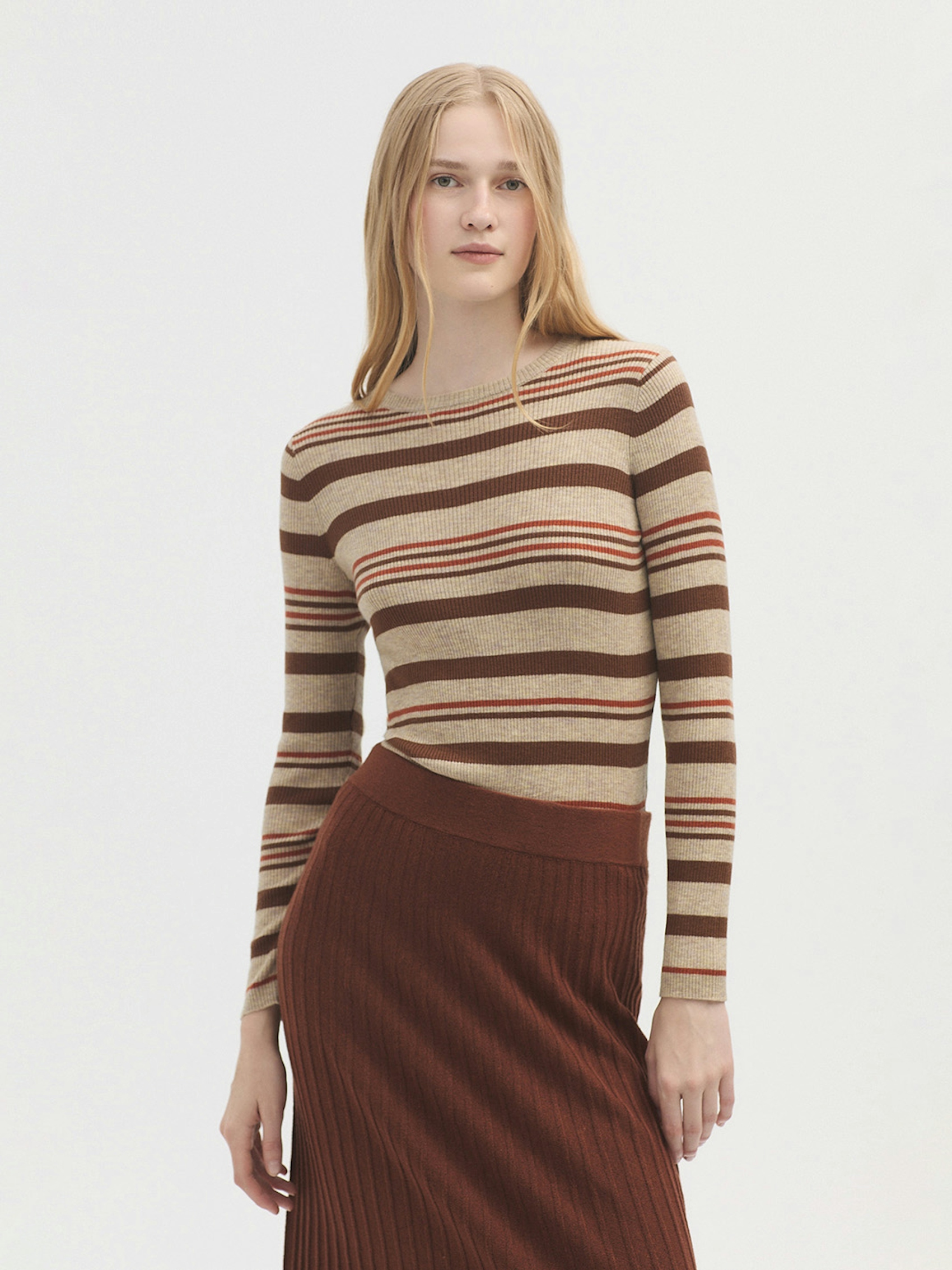 Multi striped ribbed jumper