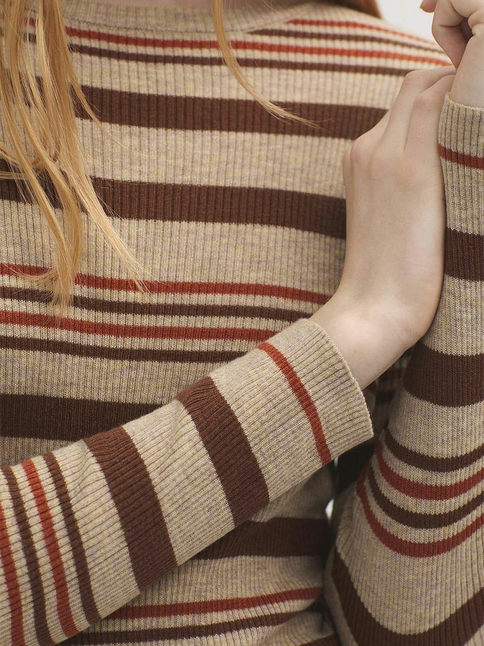 Multi striped ribbed jumper