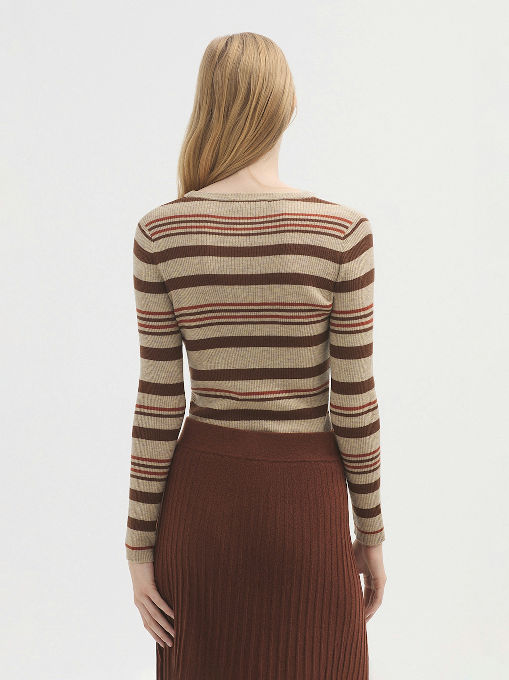 Multi striped ribbed jumper