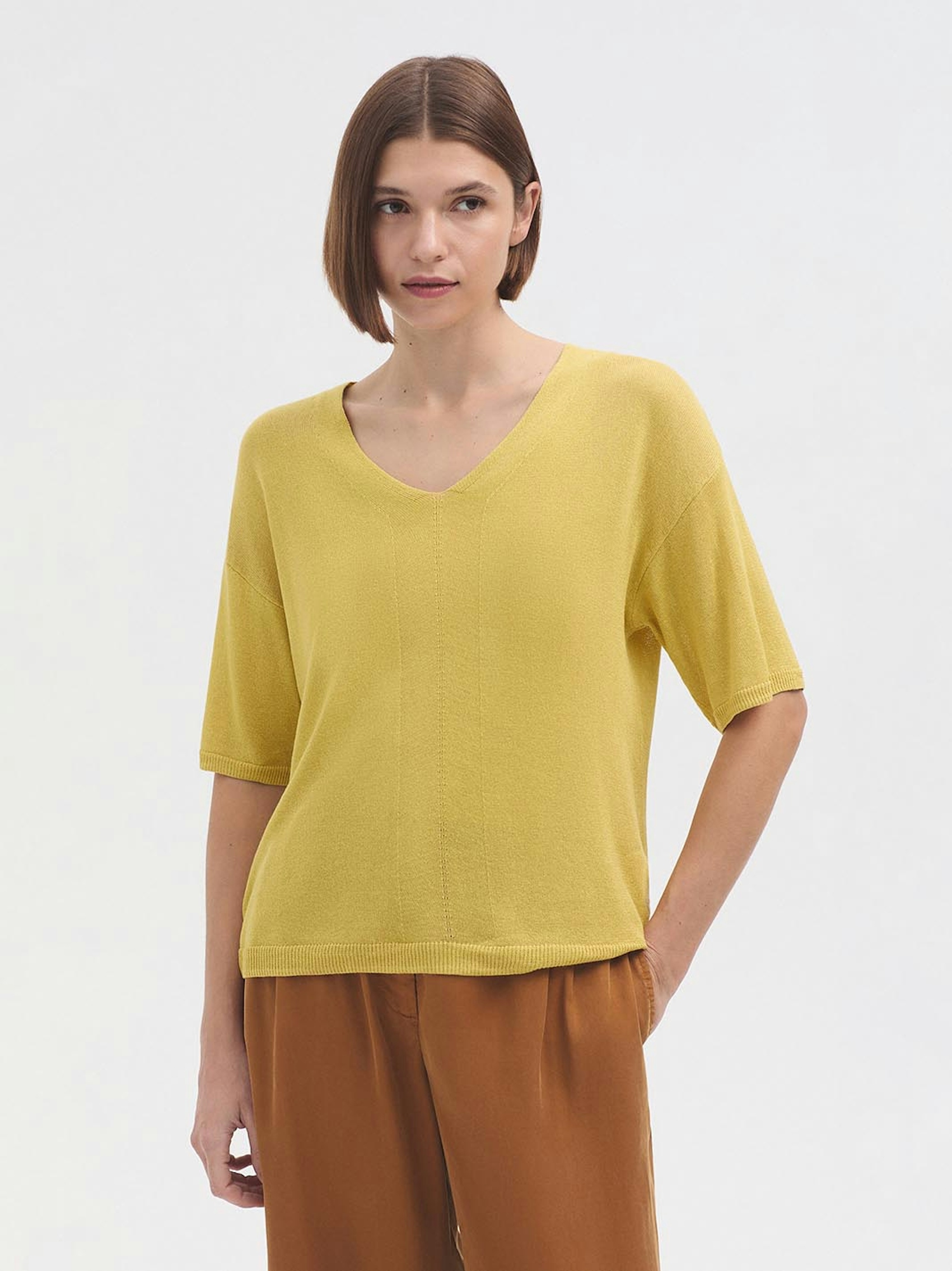 Pull col en V maille