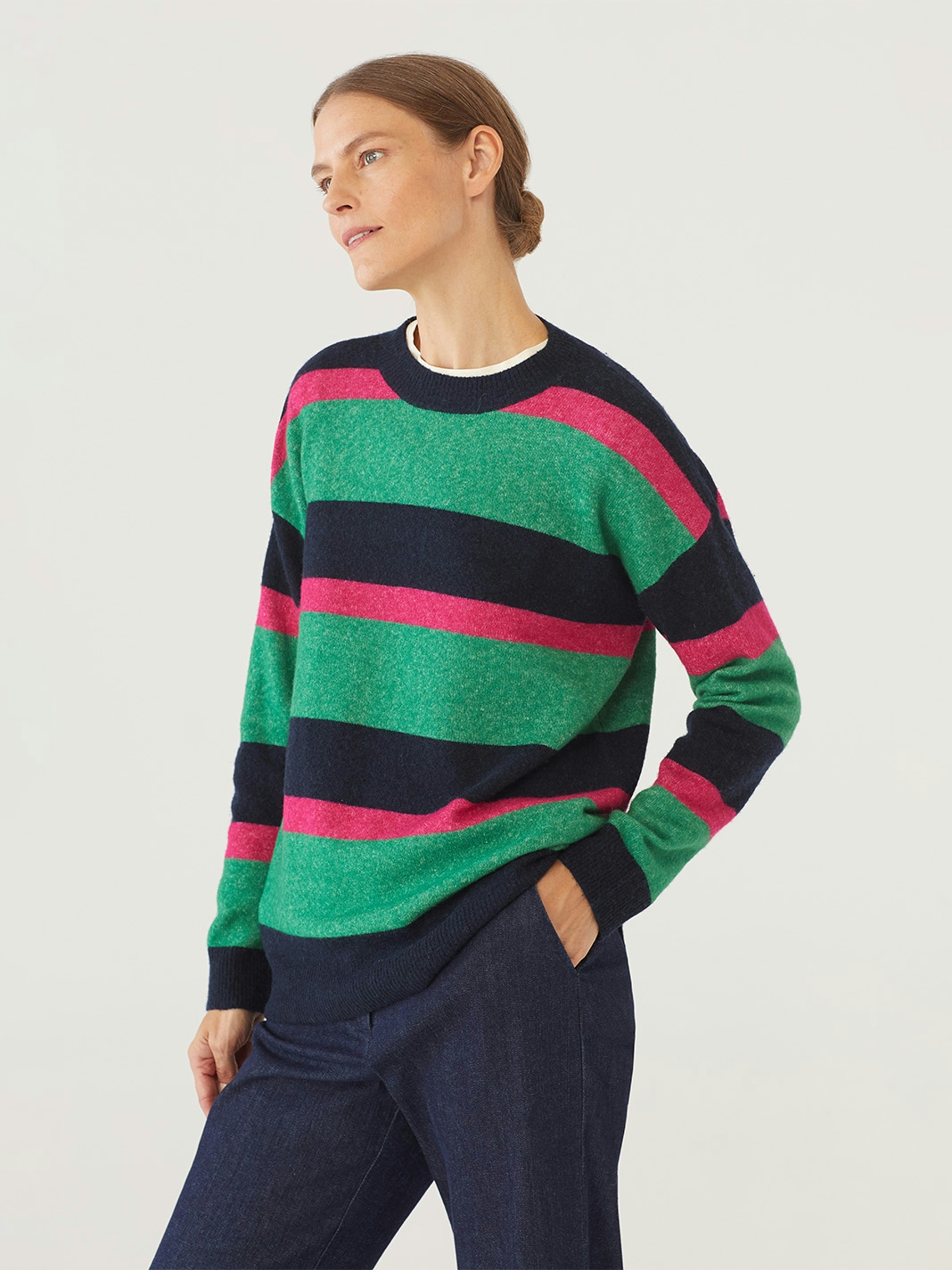 Ribbed striped sweater