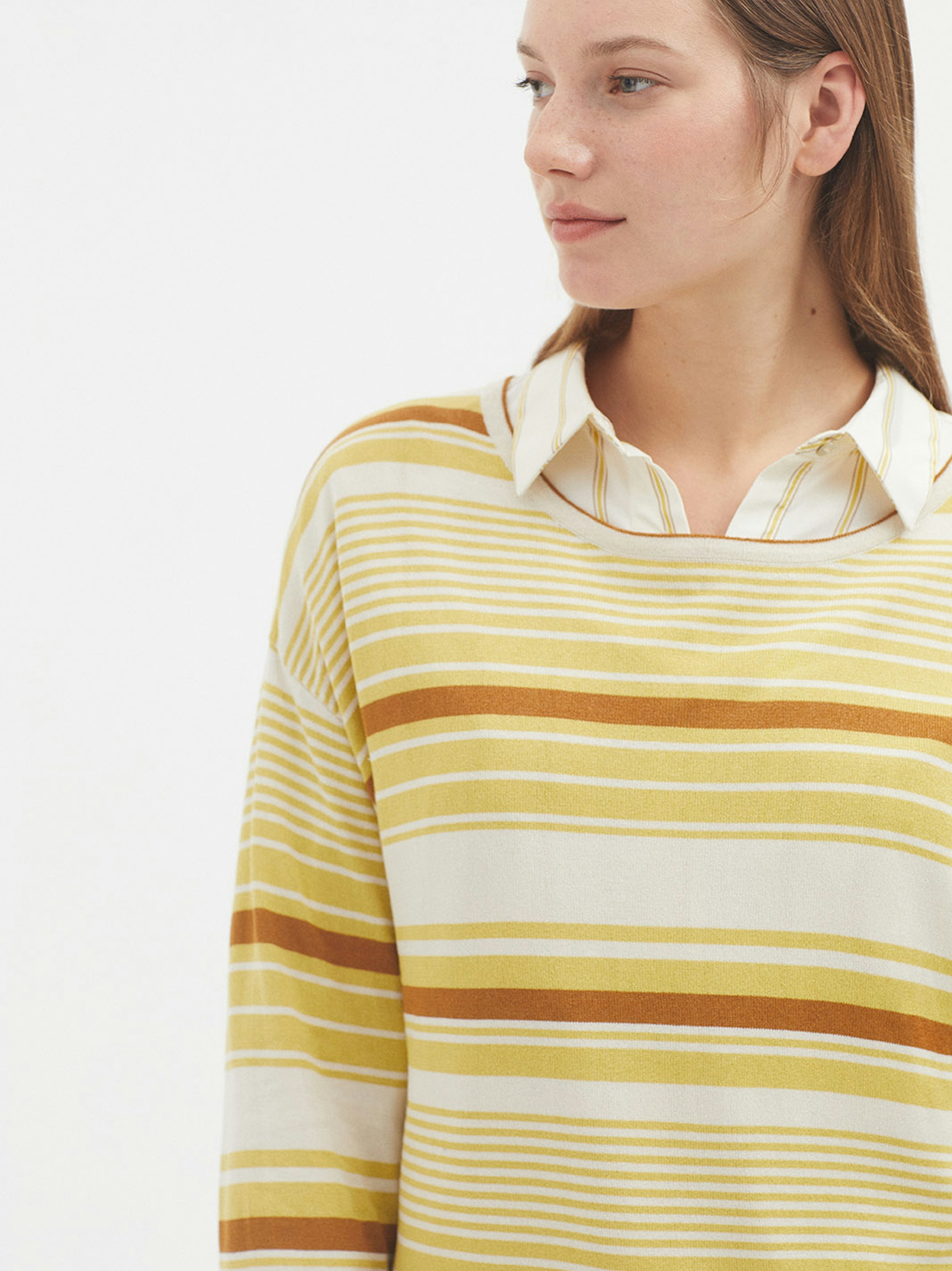 Pull rayé col bateau