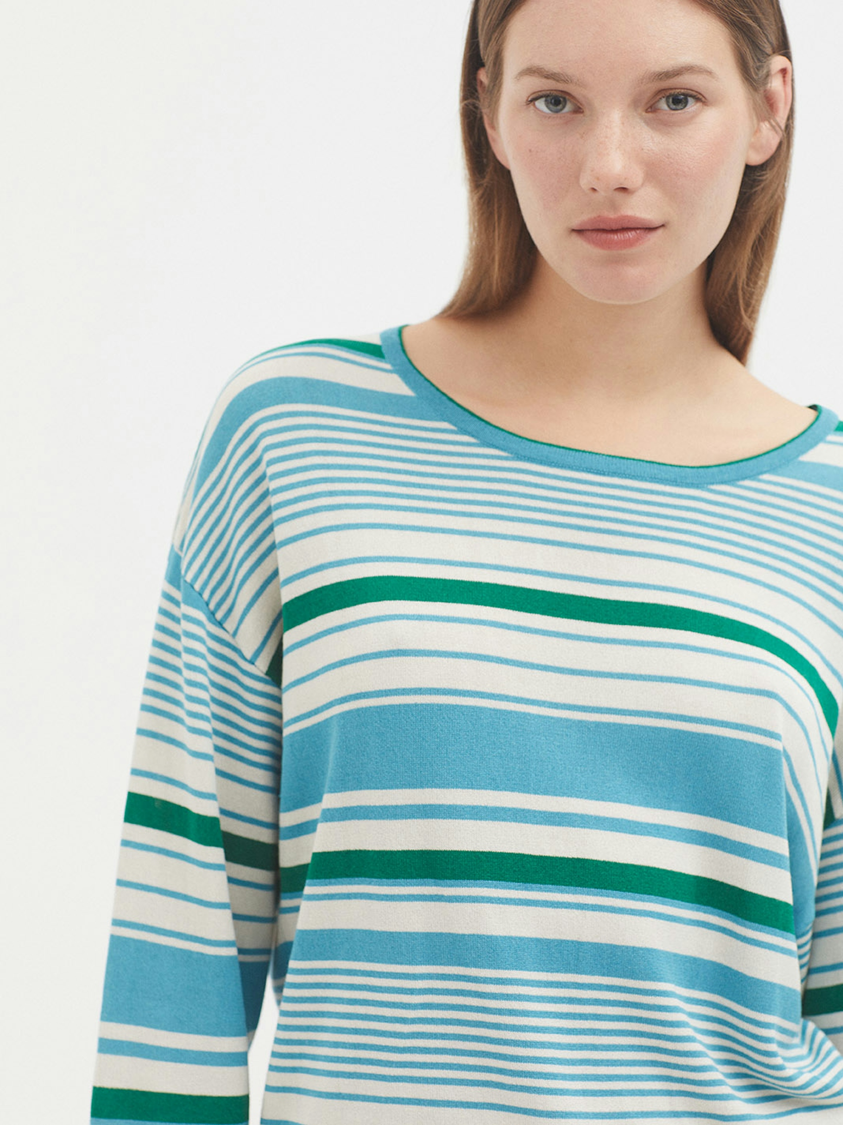 Pull rayé col bateau