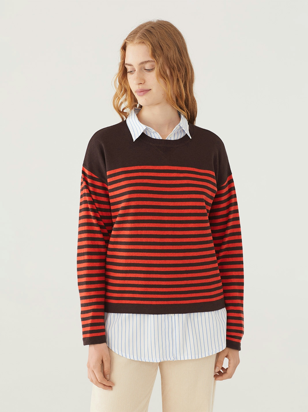 Tubular striped sweater