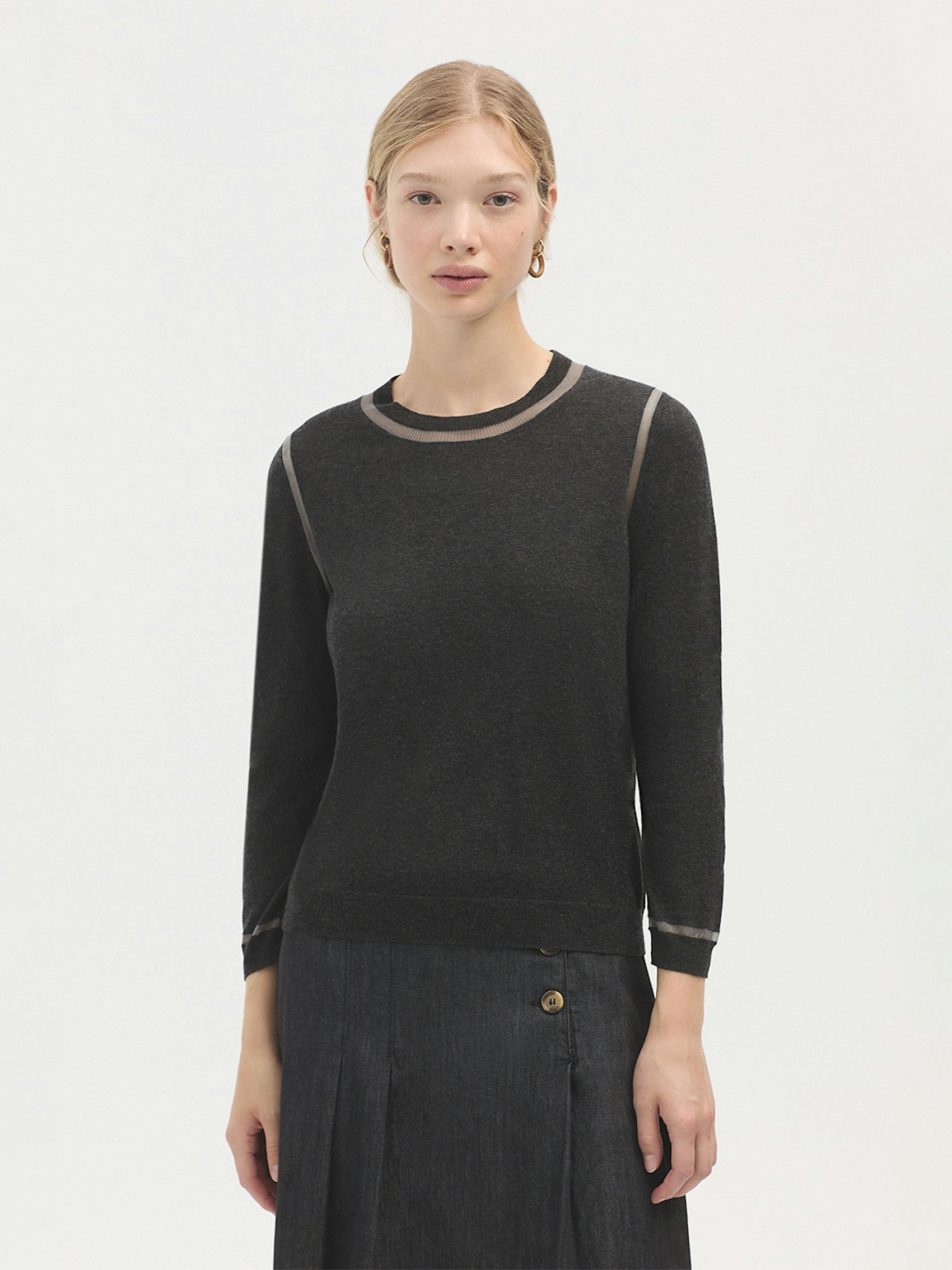 Jumper with sheer detailing
