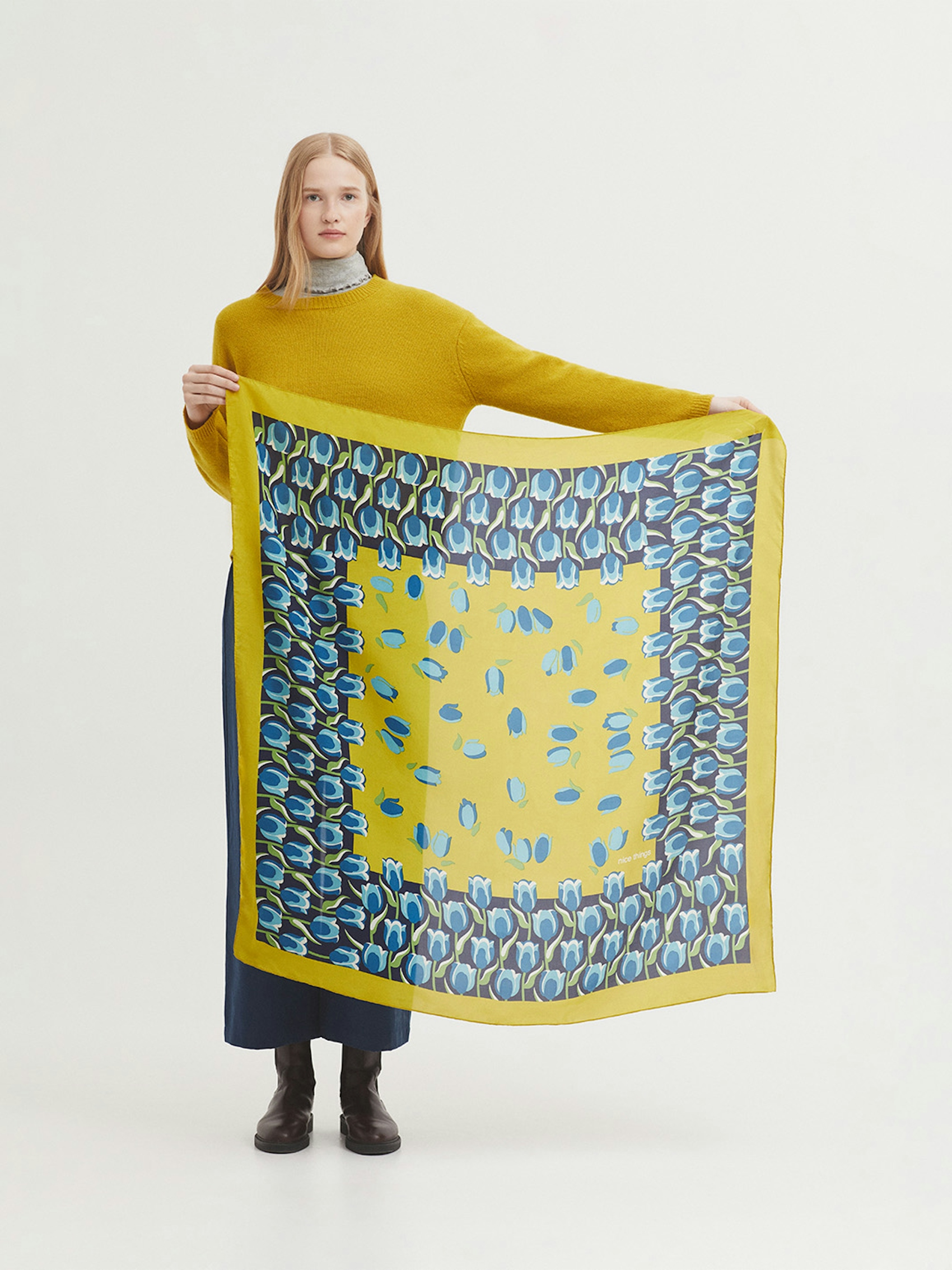 Foulard en soie Tulips Garden