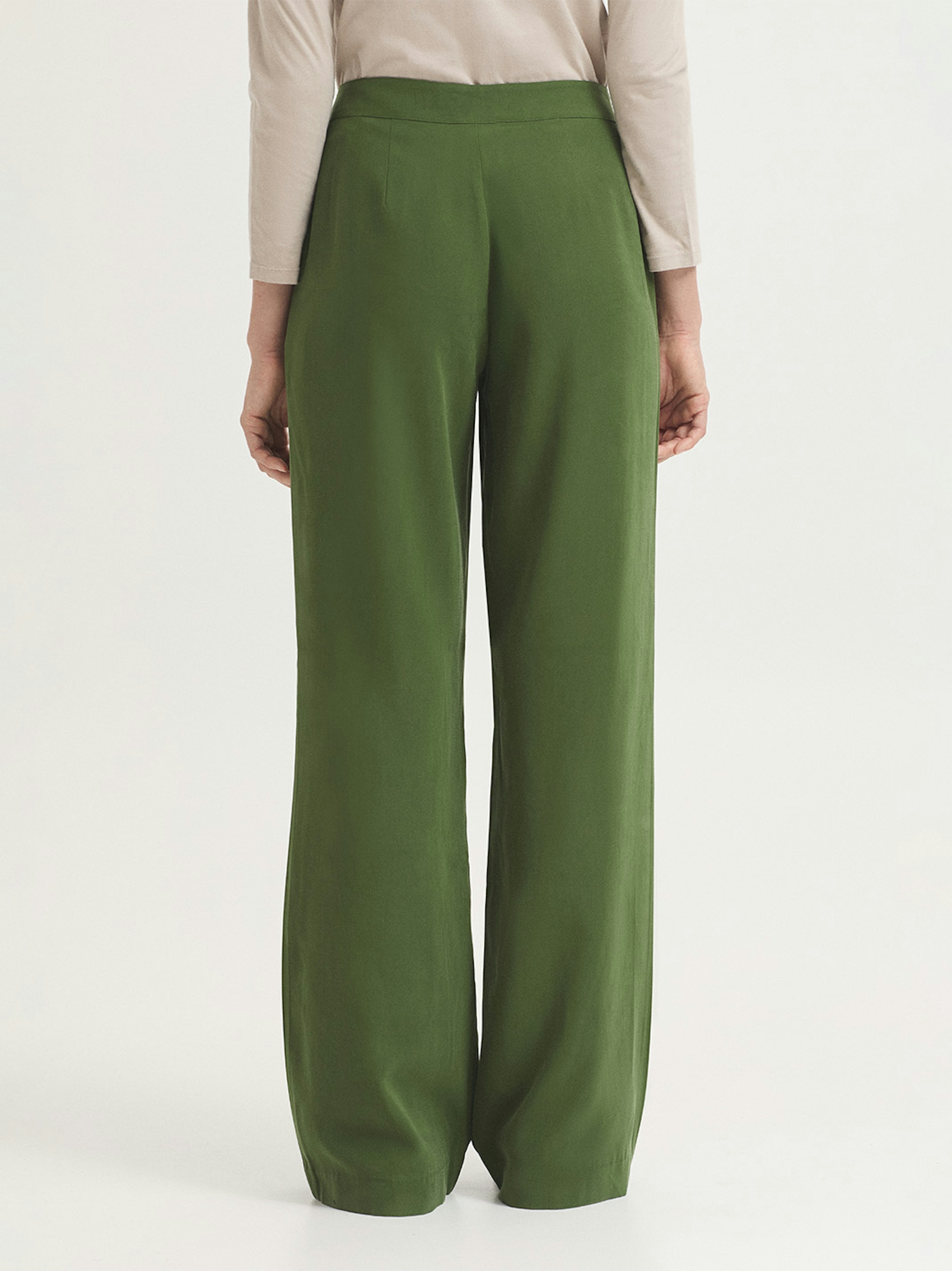 Wide leg Ecovero viscose trousers