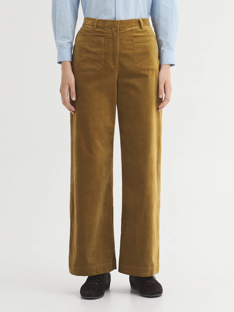 Pantalon poches velours uni