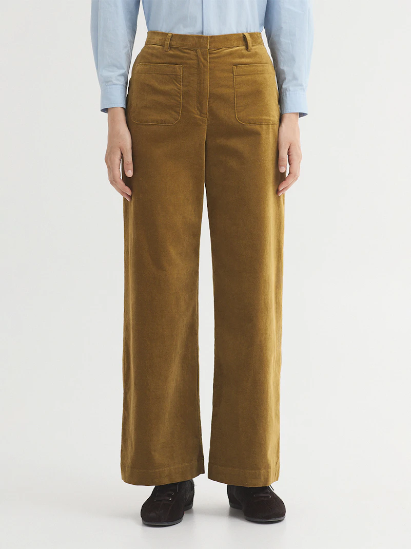 Pantalon poches velours uni