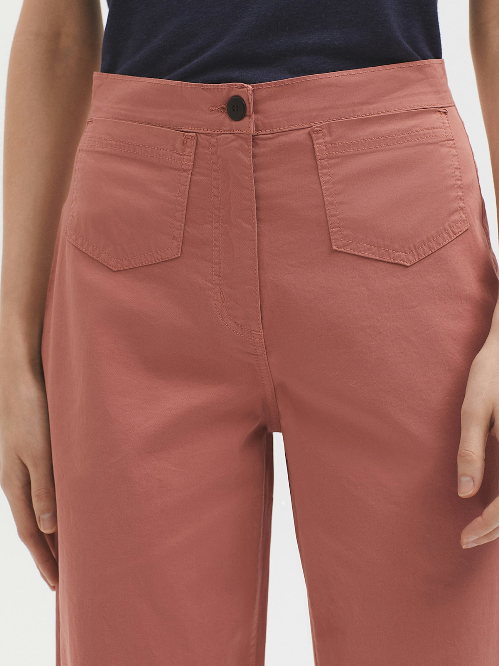 Pantaloni tasche satin