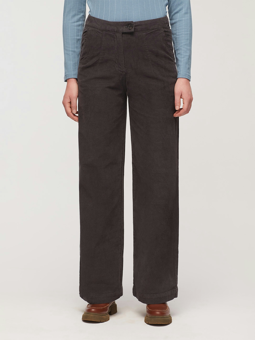 Micro corduroy flared trousers