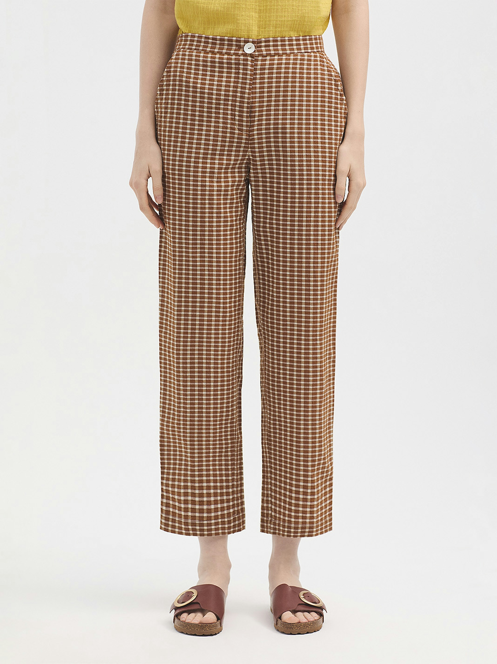 Pantalón cuadros seersucker