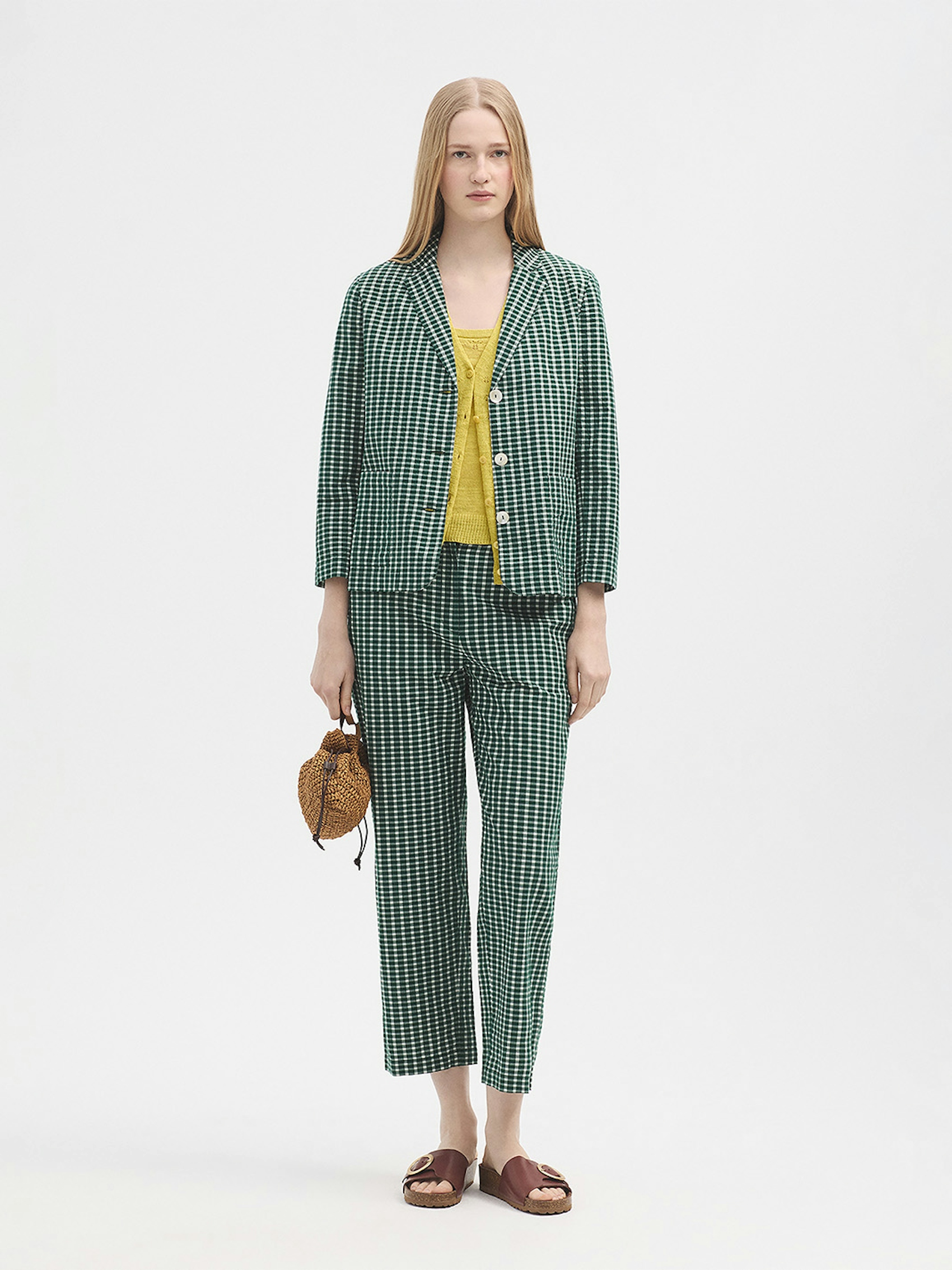 Pantalón cuadros seersucker