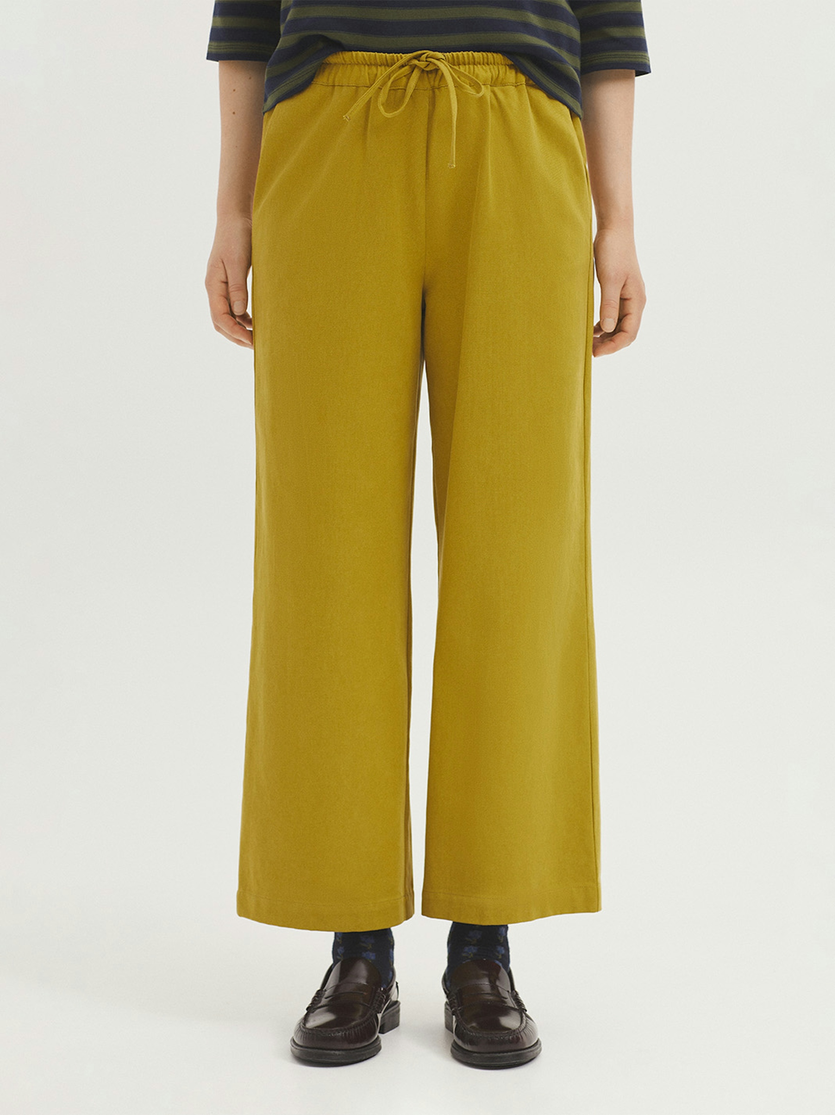 Pantalon élastique en mélange de Tencel et de coton