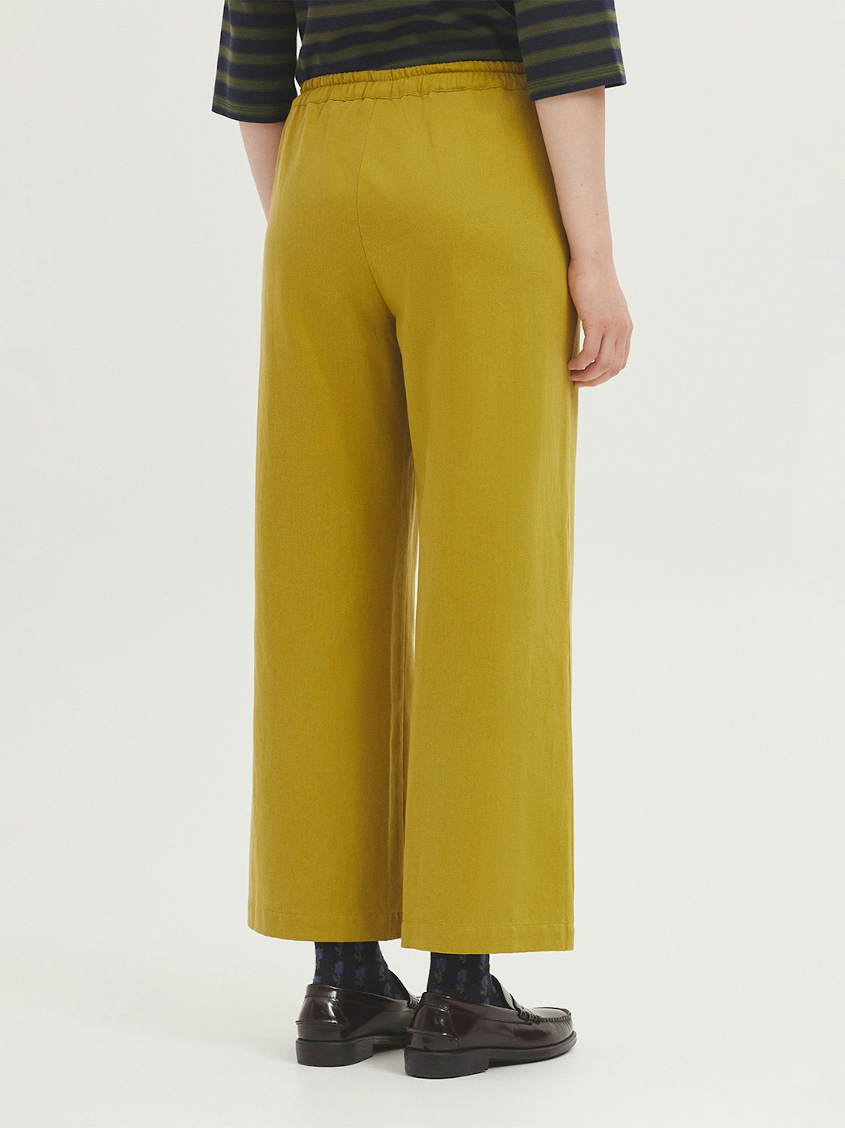 Pantalon élastique en mélange de Tencel et de coton