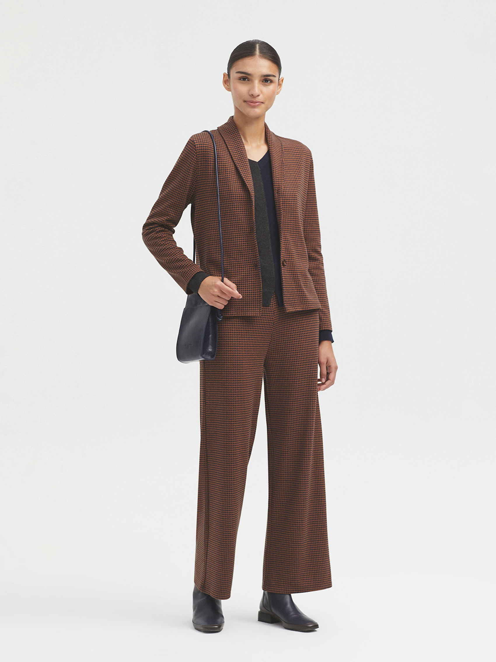 Herringbone jacquard trousers