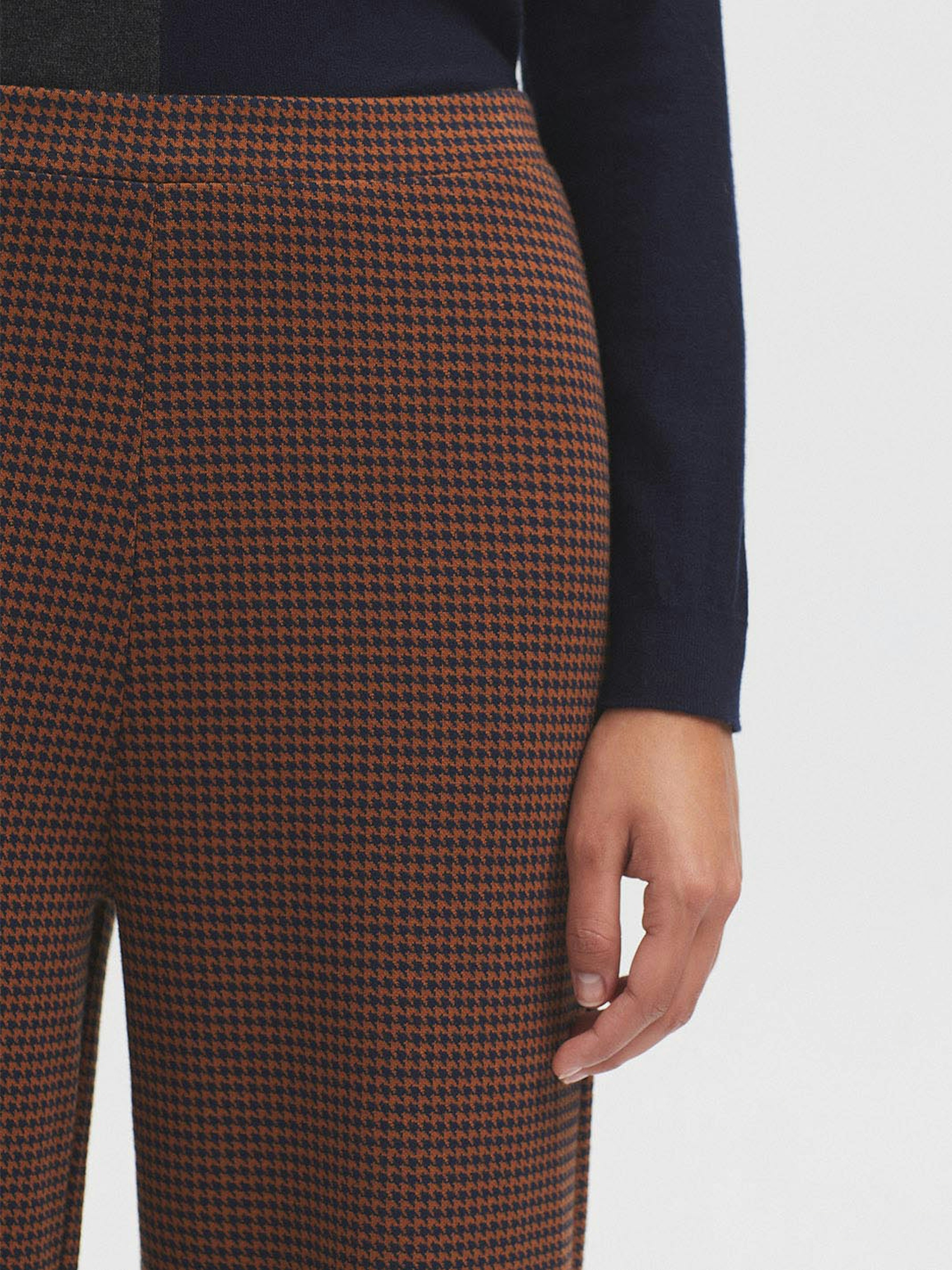 Herringbone jacquard trousers
