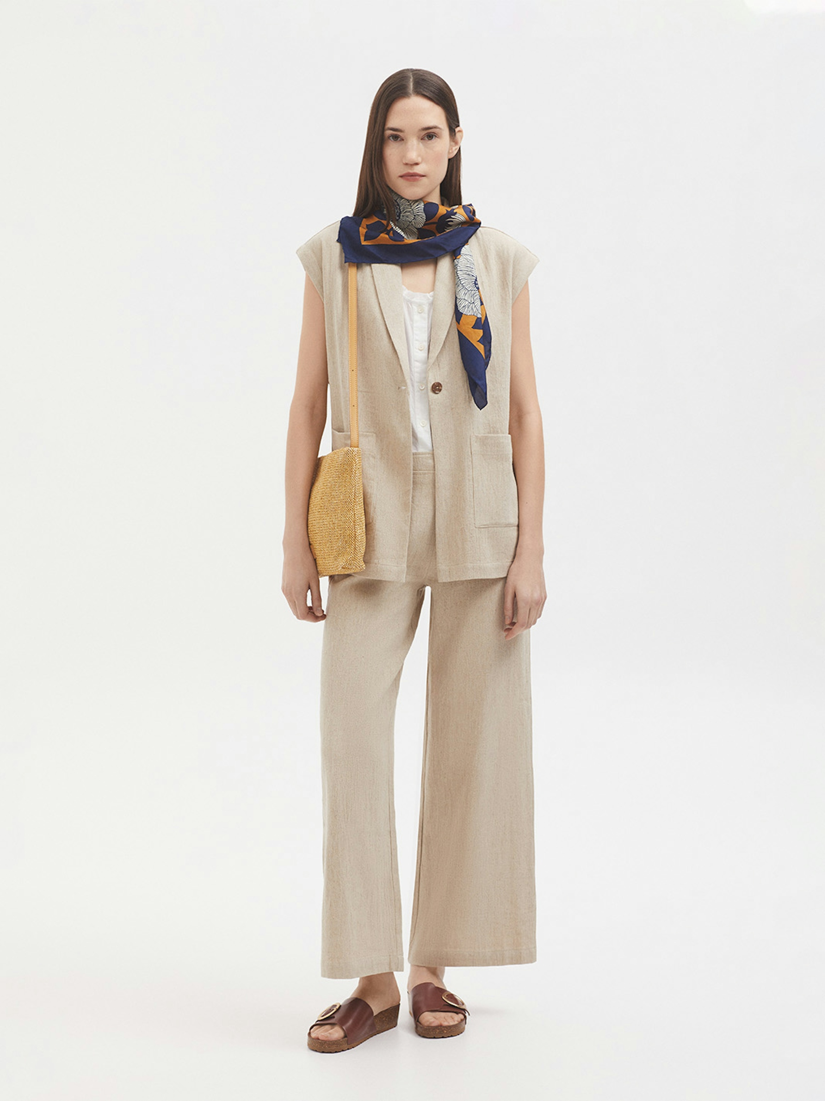 Natural linen trousers 0