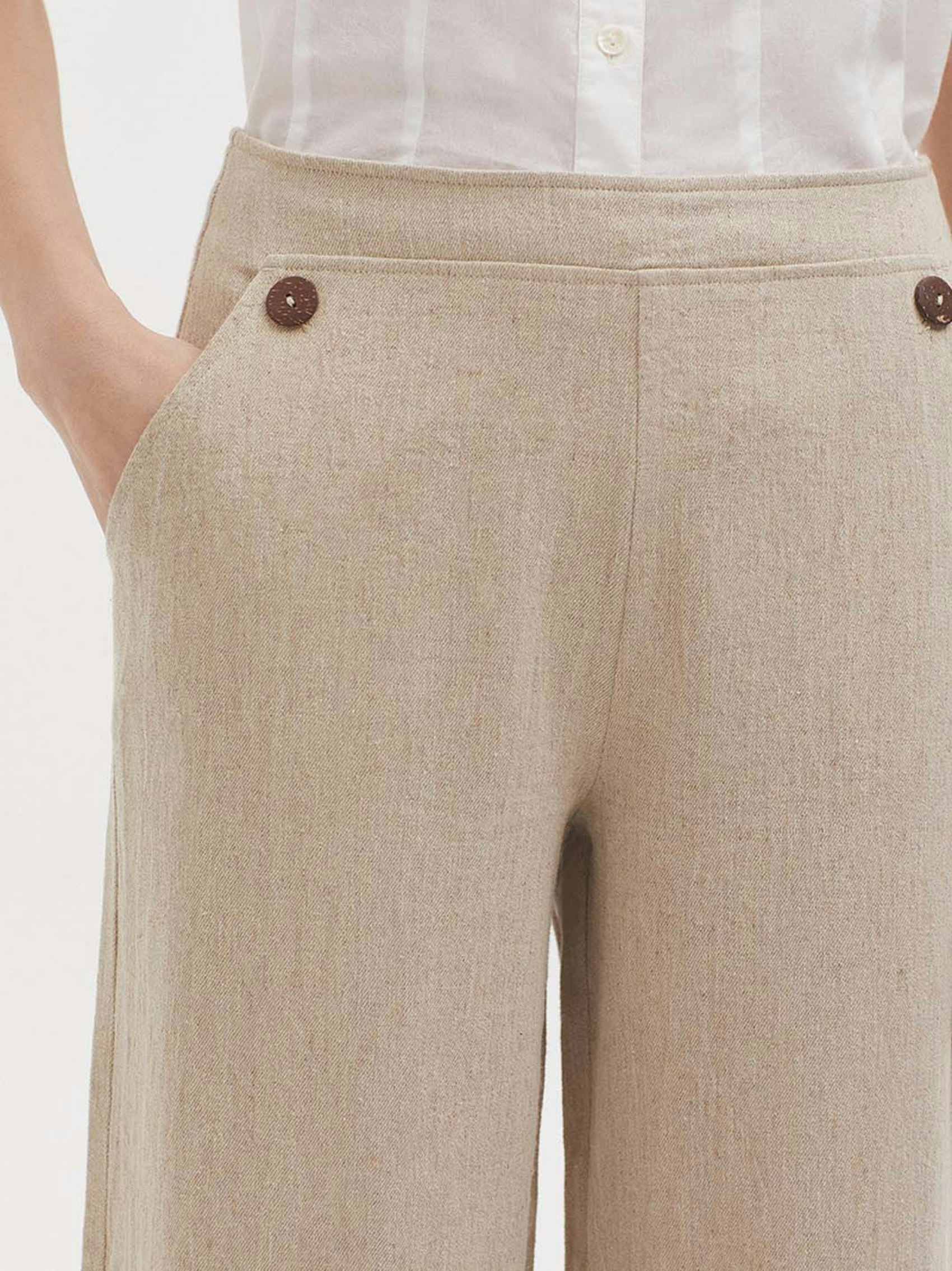 Natural linen trousers 2