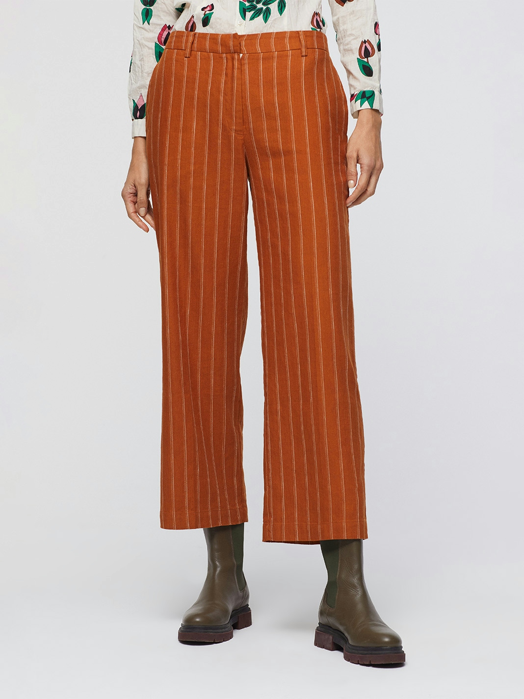 Striped linen pants
