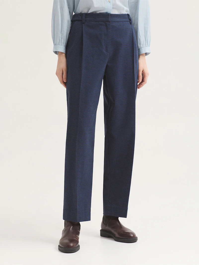 Pantalón pata de gallo algodón perchado