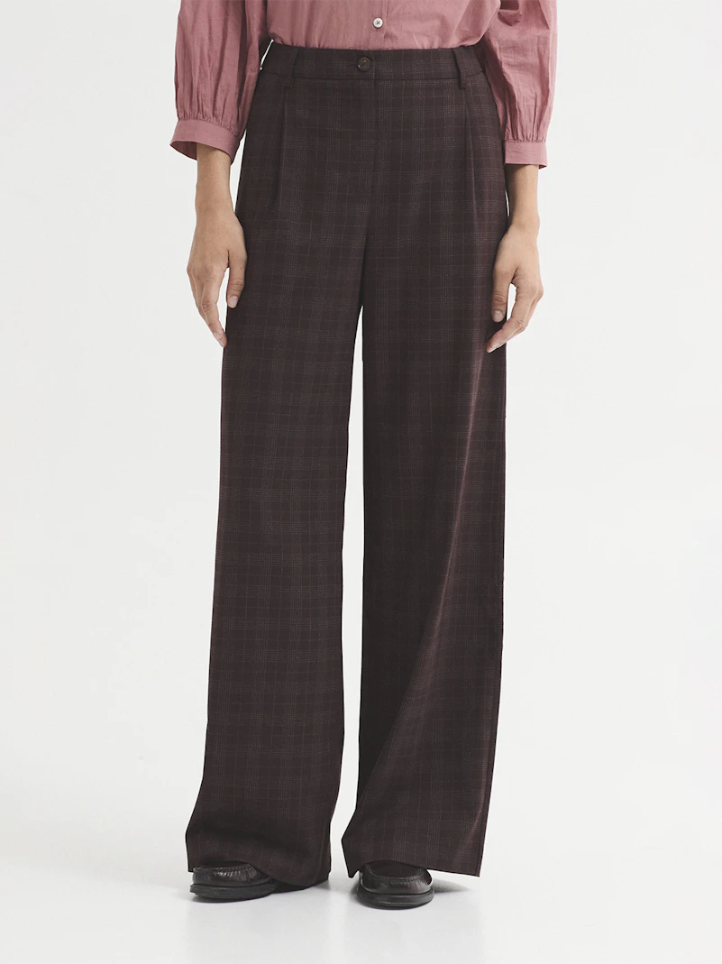 Pantalon pinces carreaux