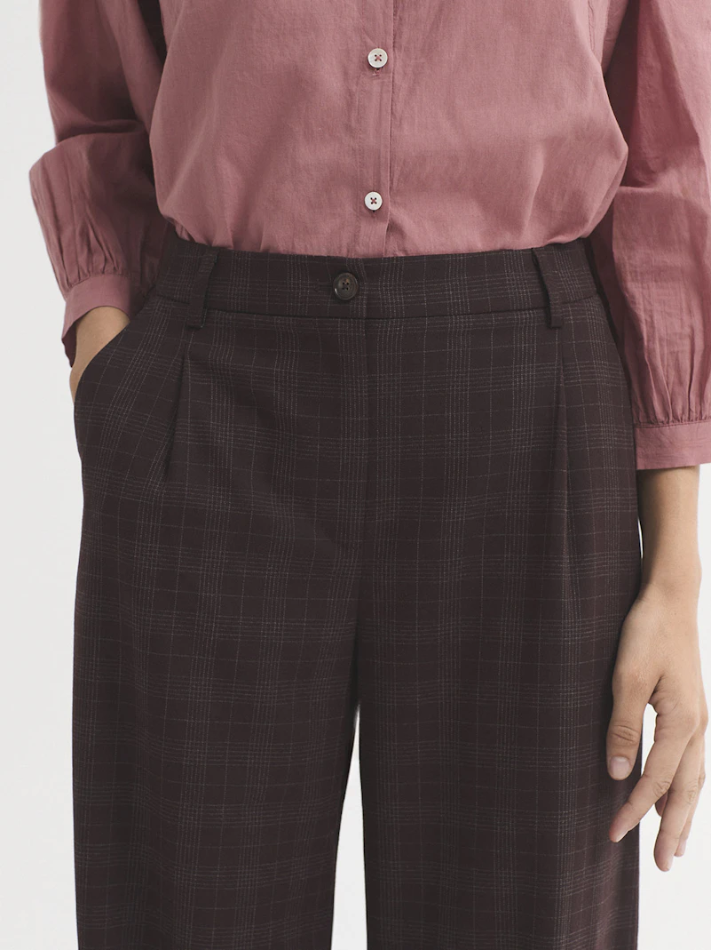 Pantalon pinces carreaux