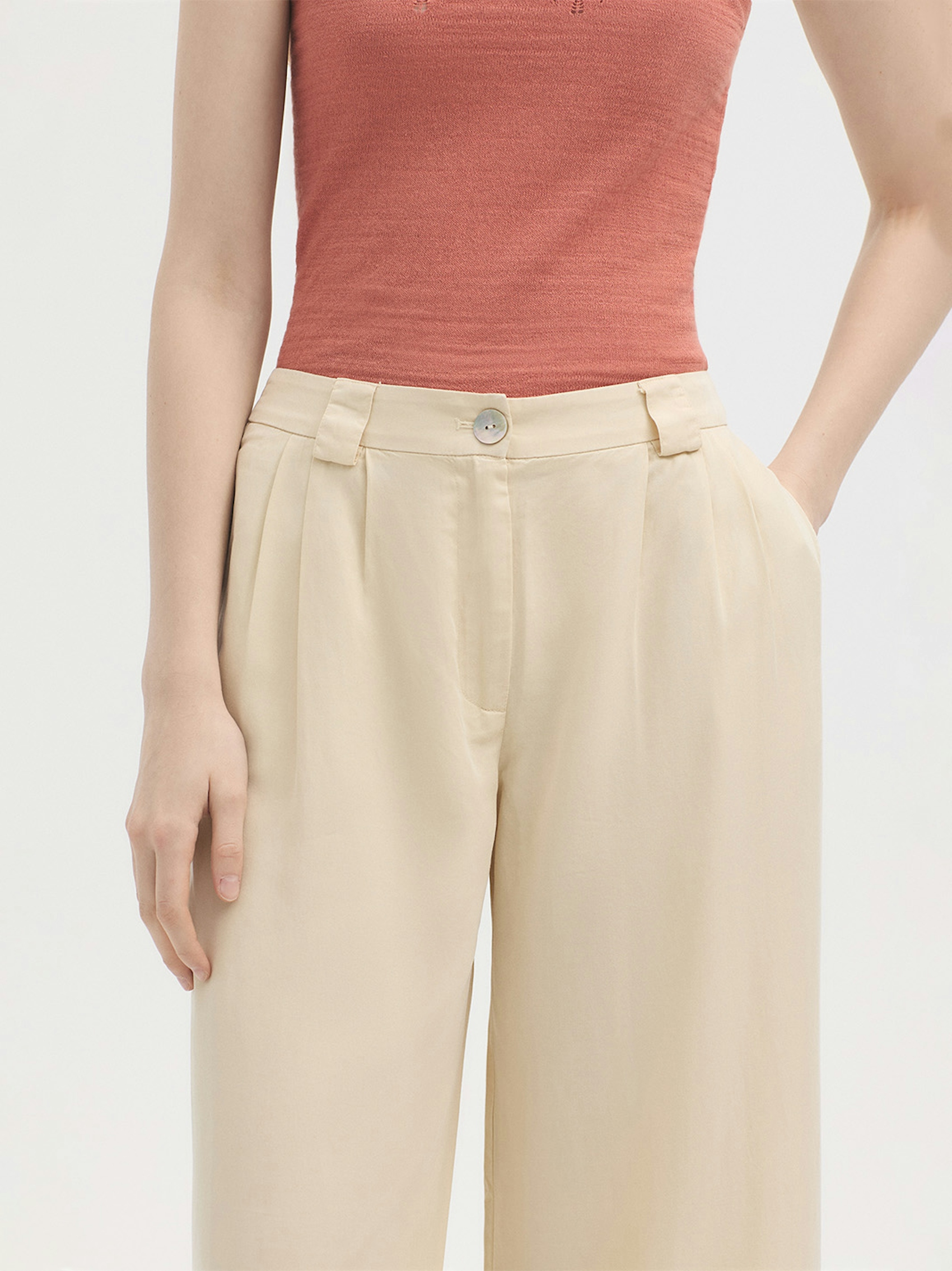 Pantalon pinces tencel