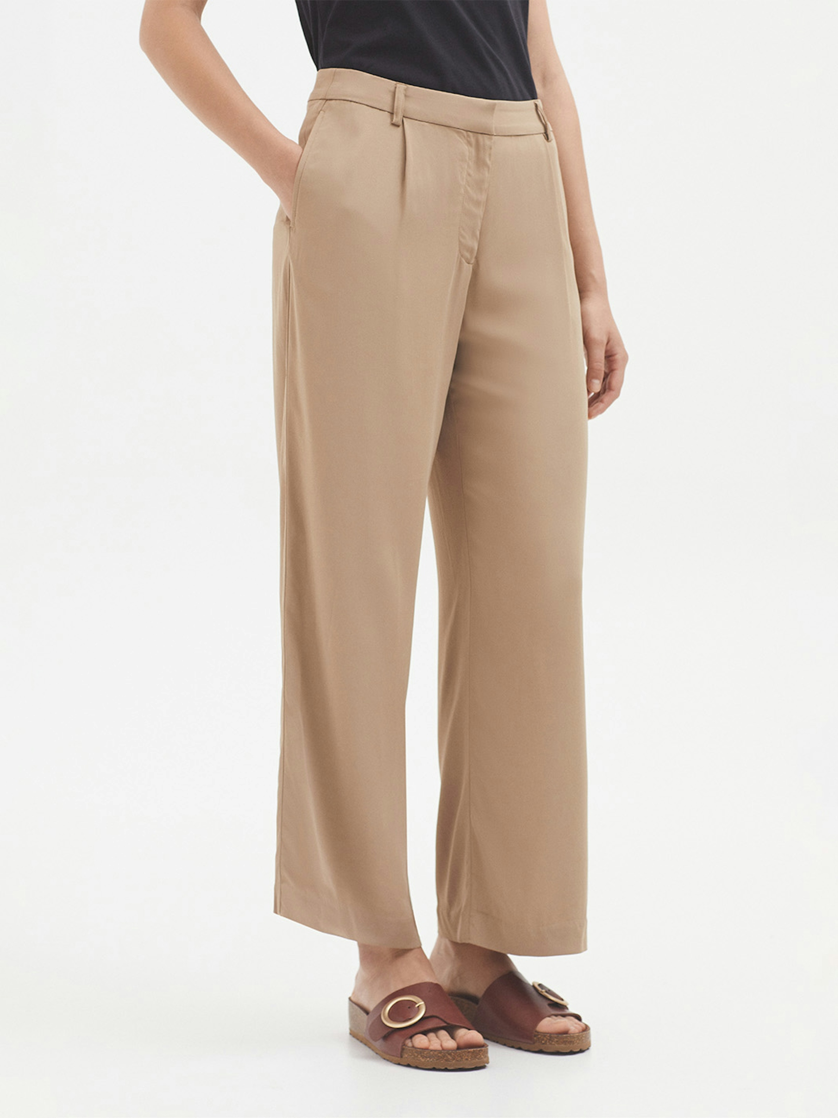 Pantalón pinzas viscosa 0