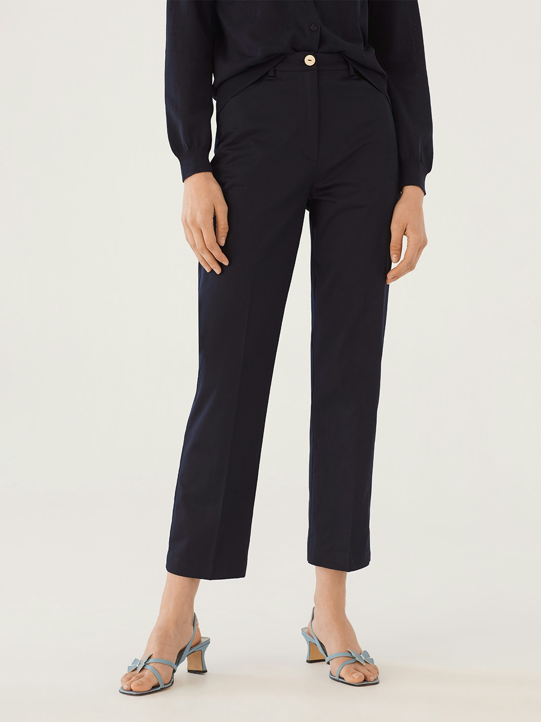 Cotton sateen trousers
