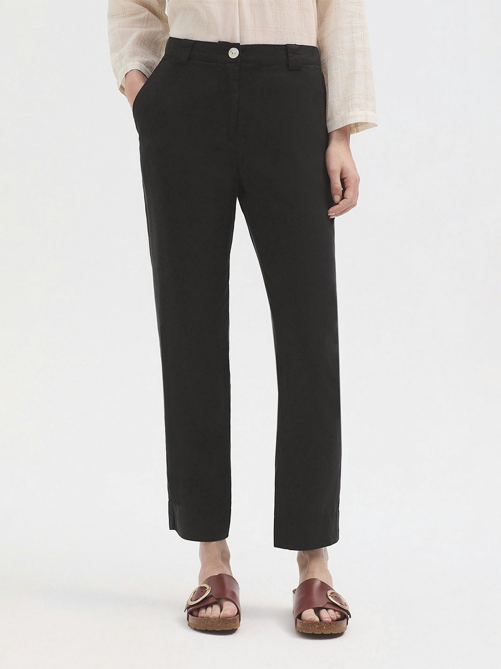 Pantalon tencel droit