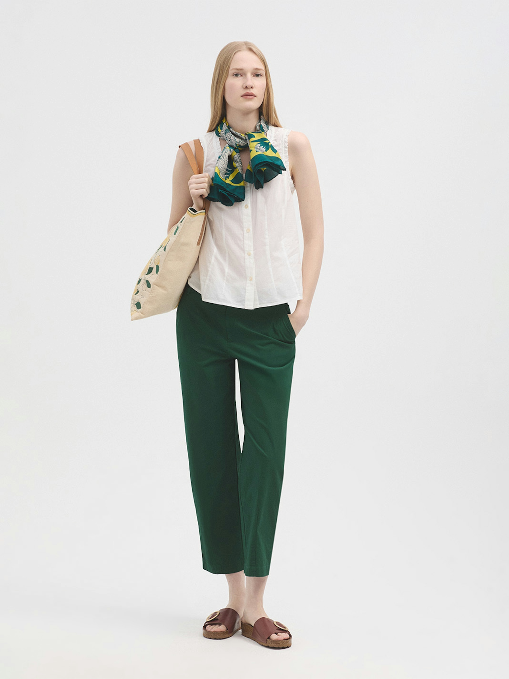 Pantalon popeline pinces