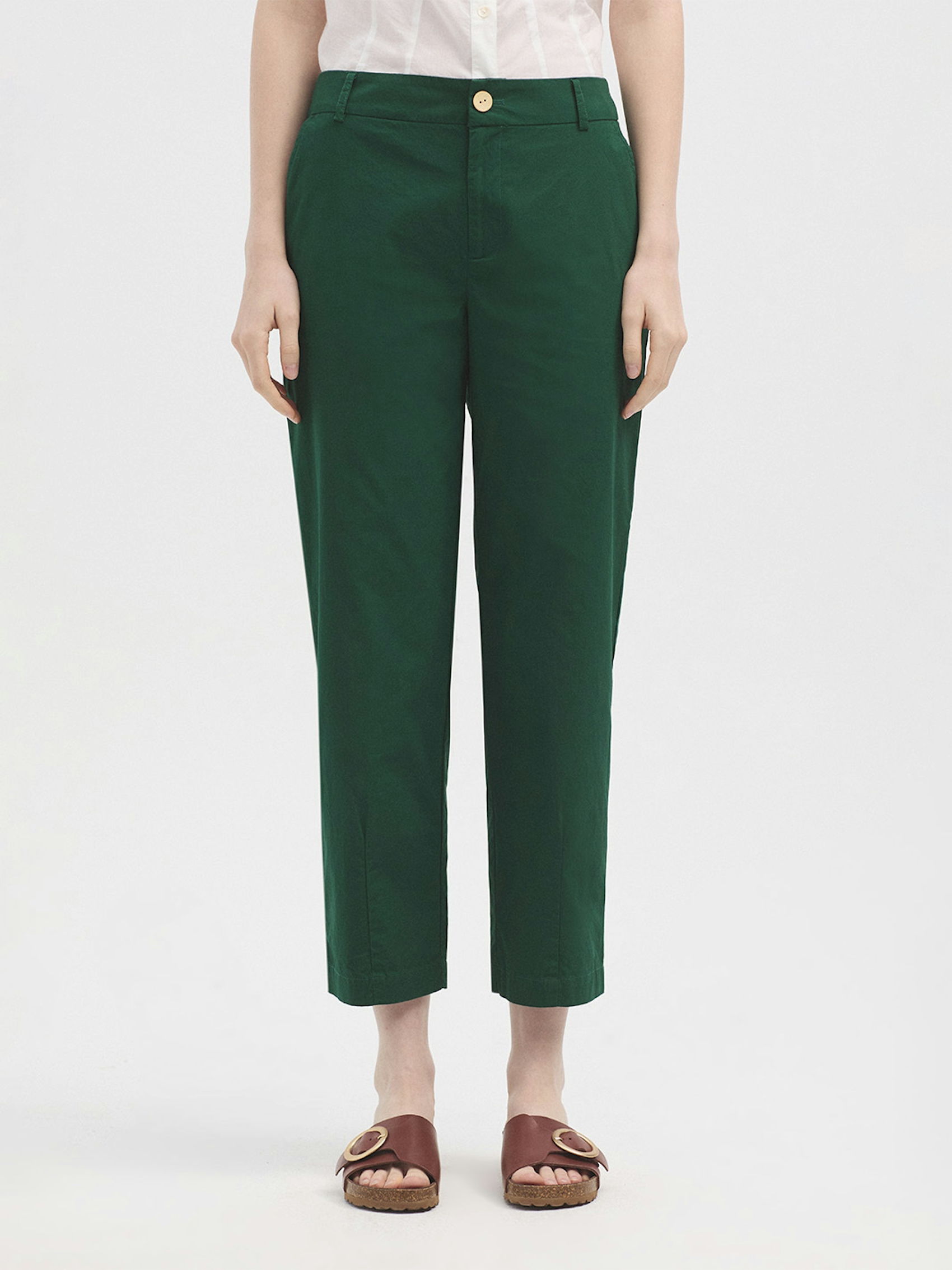 Pantalon popeline pinces