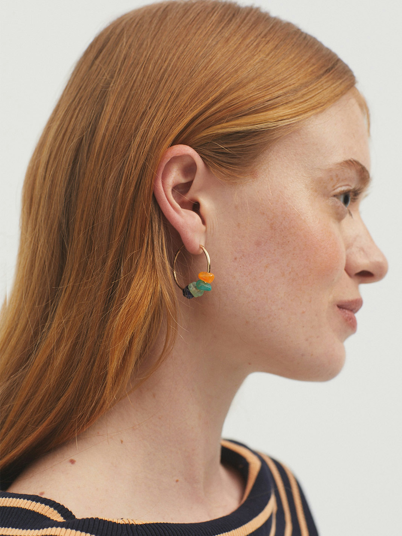 Coloured stone earrings