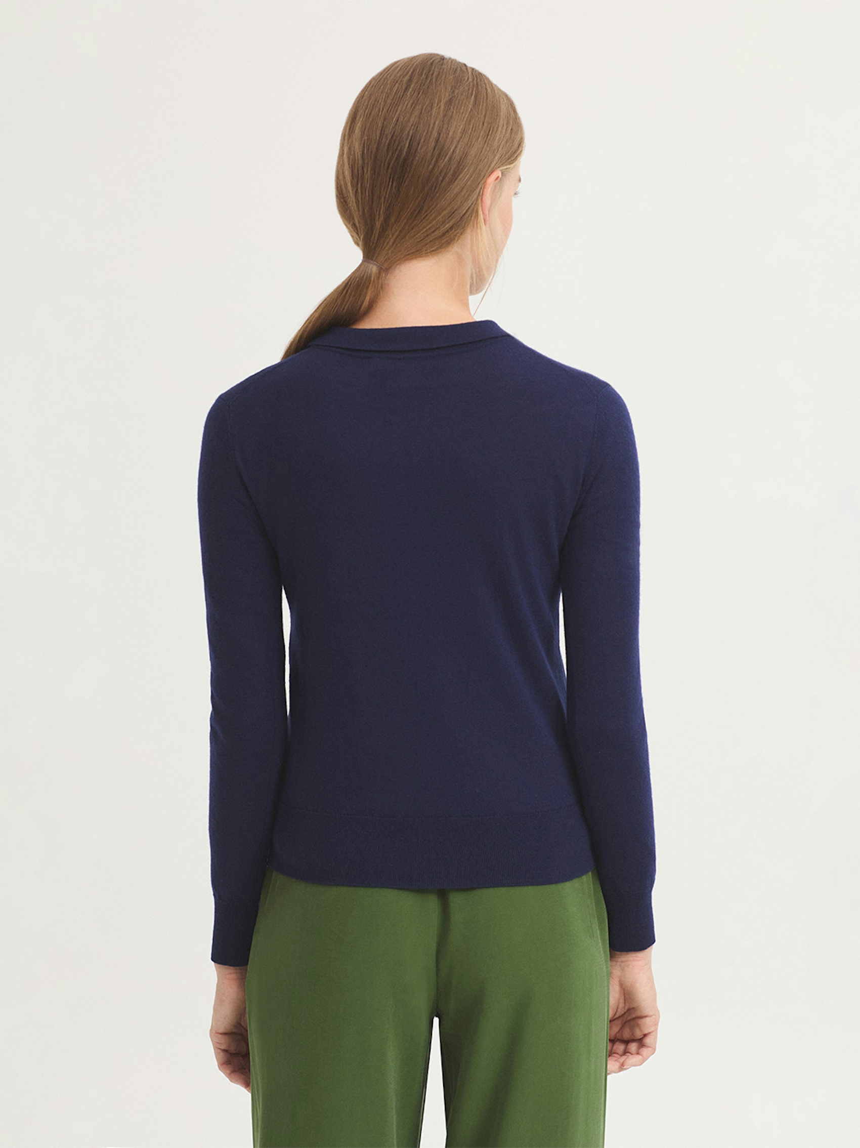 Knit polo collar jumper with “N” intarsia knit