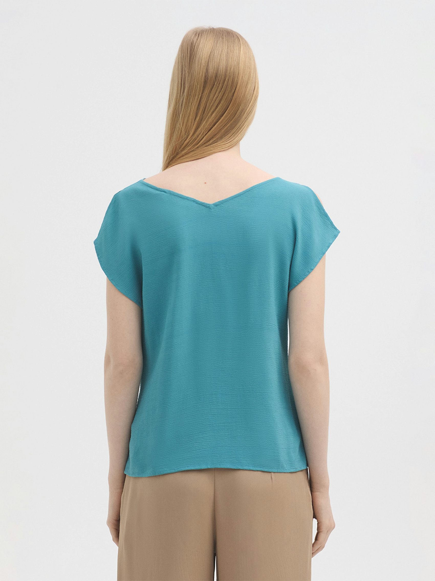 Top scollo V viscosa