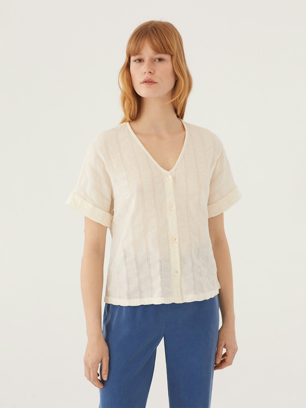 Knitted hemstitch top