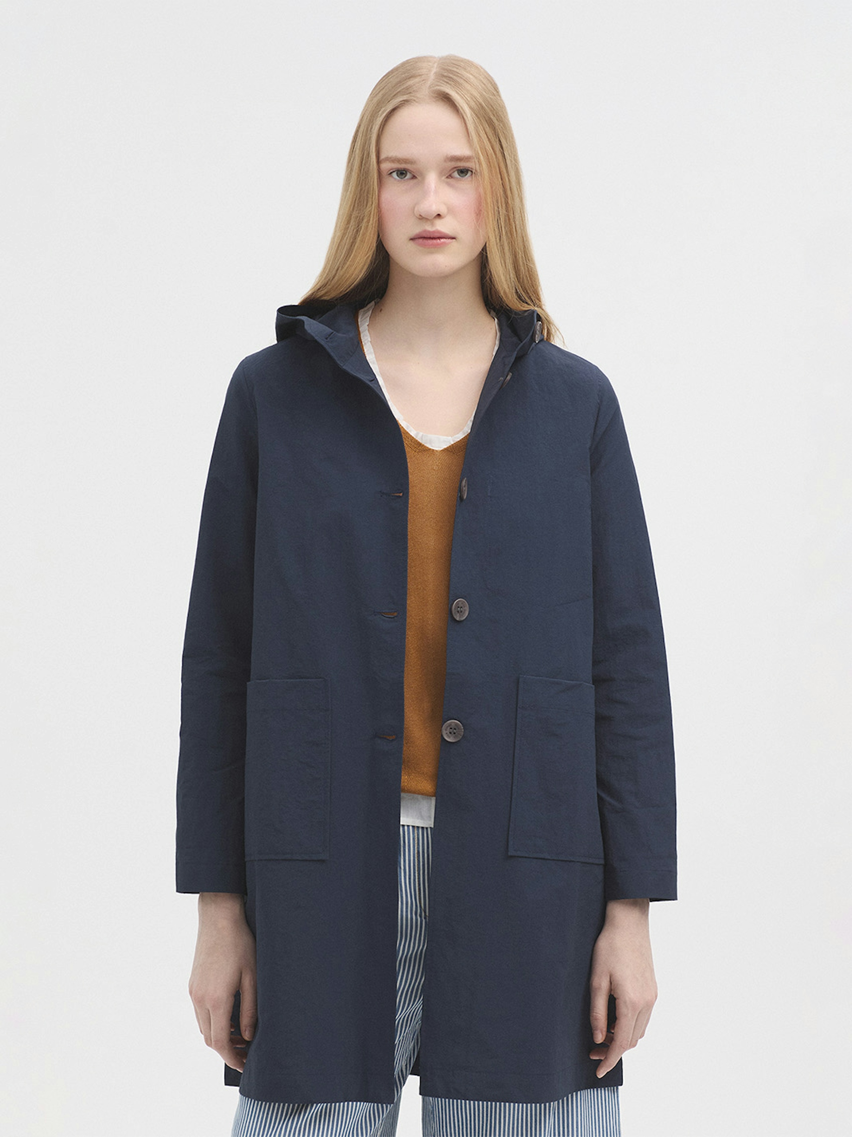 Hooded trench coat