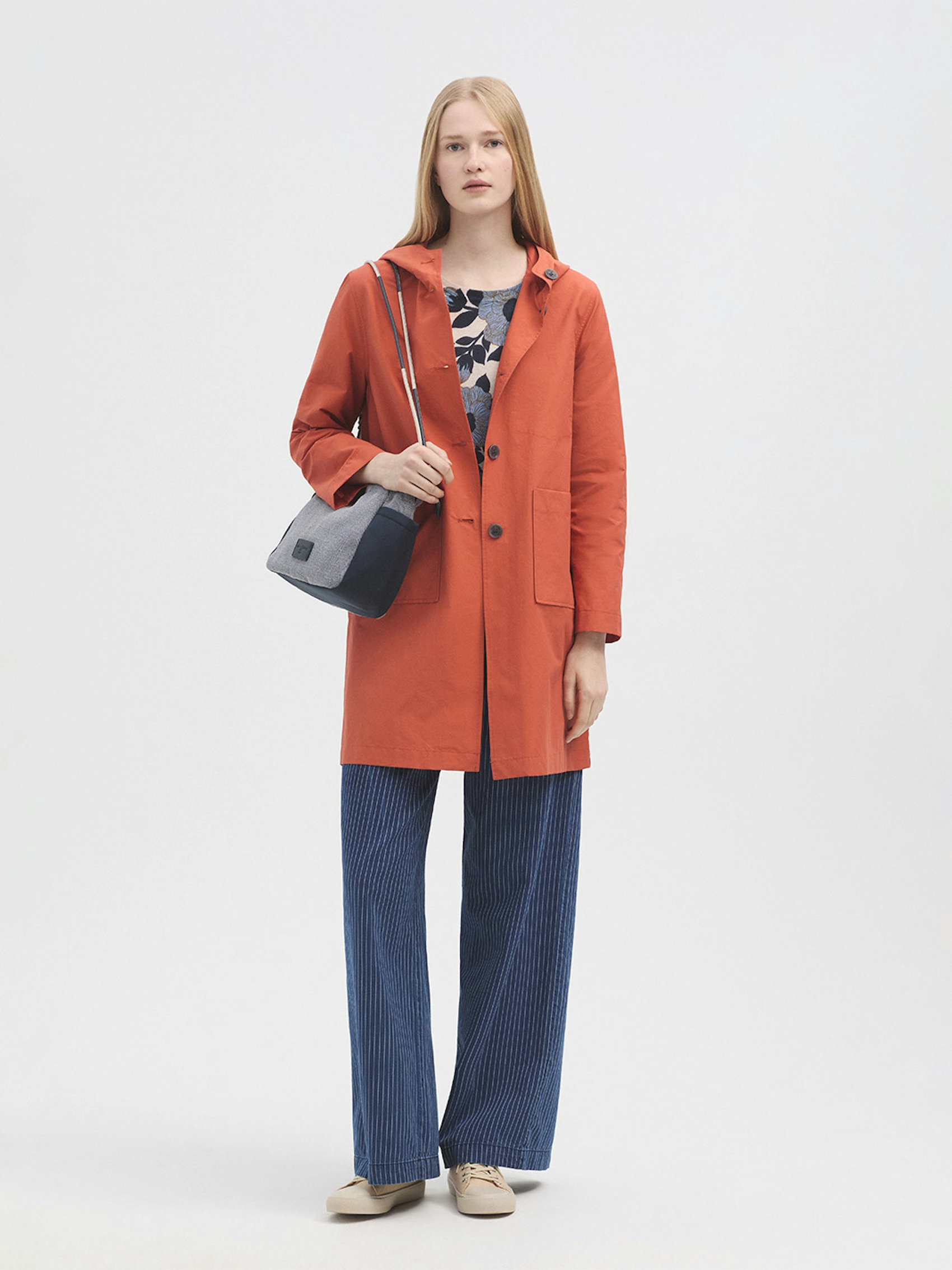 Hooded trench coat