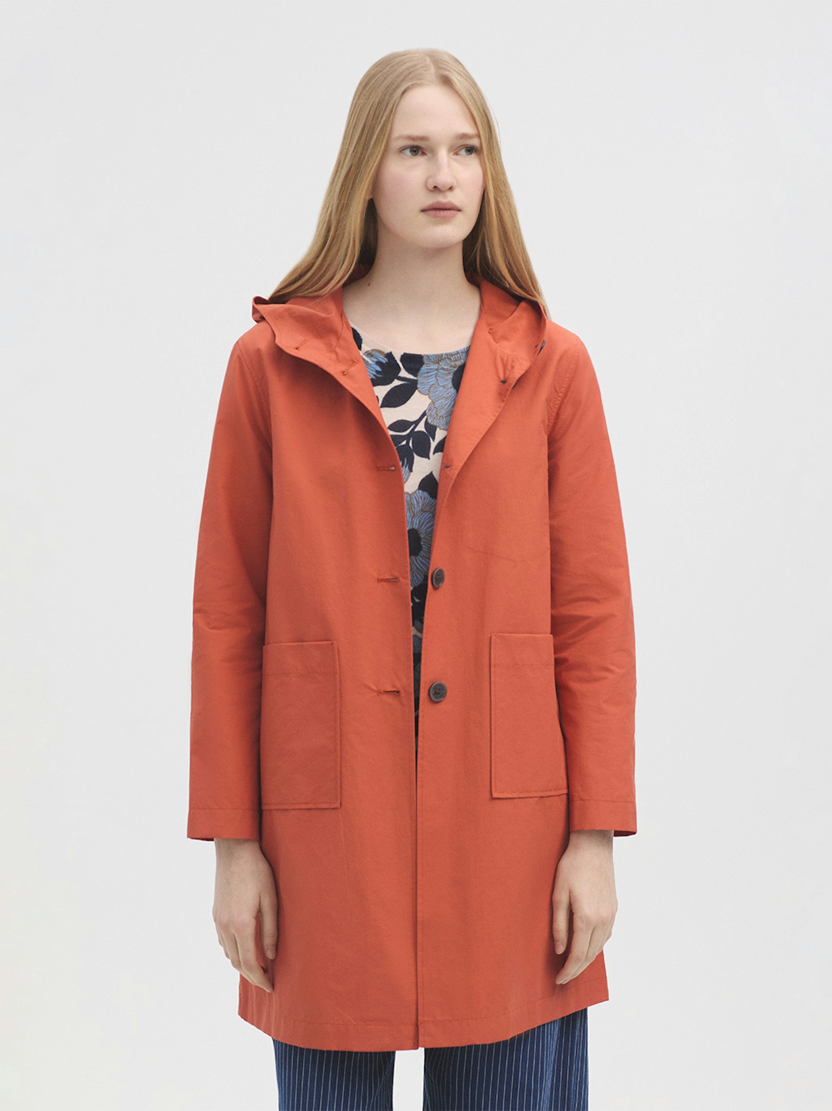 Hooded trench coat