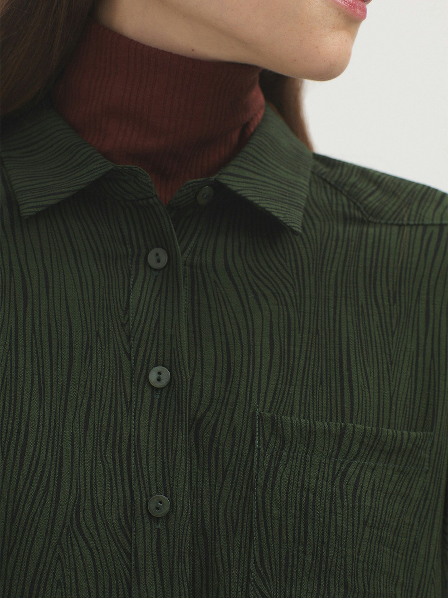 Woodgrain shirt dress