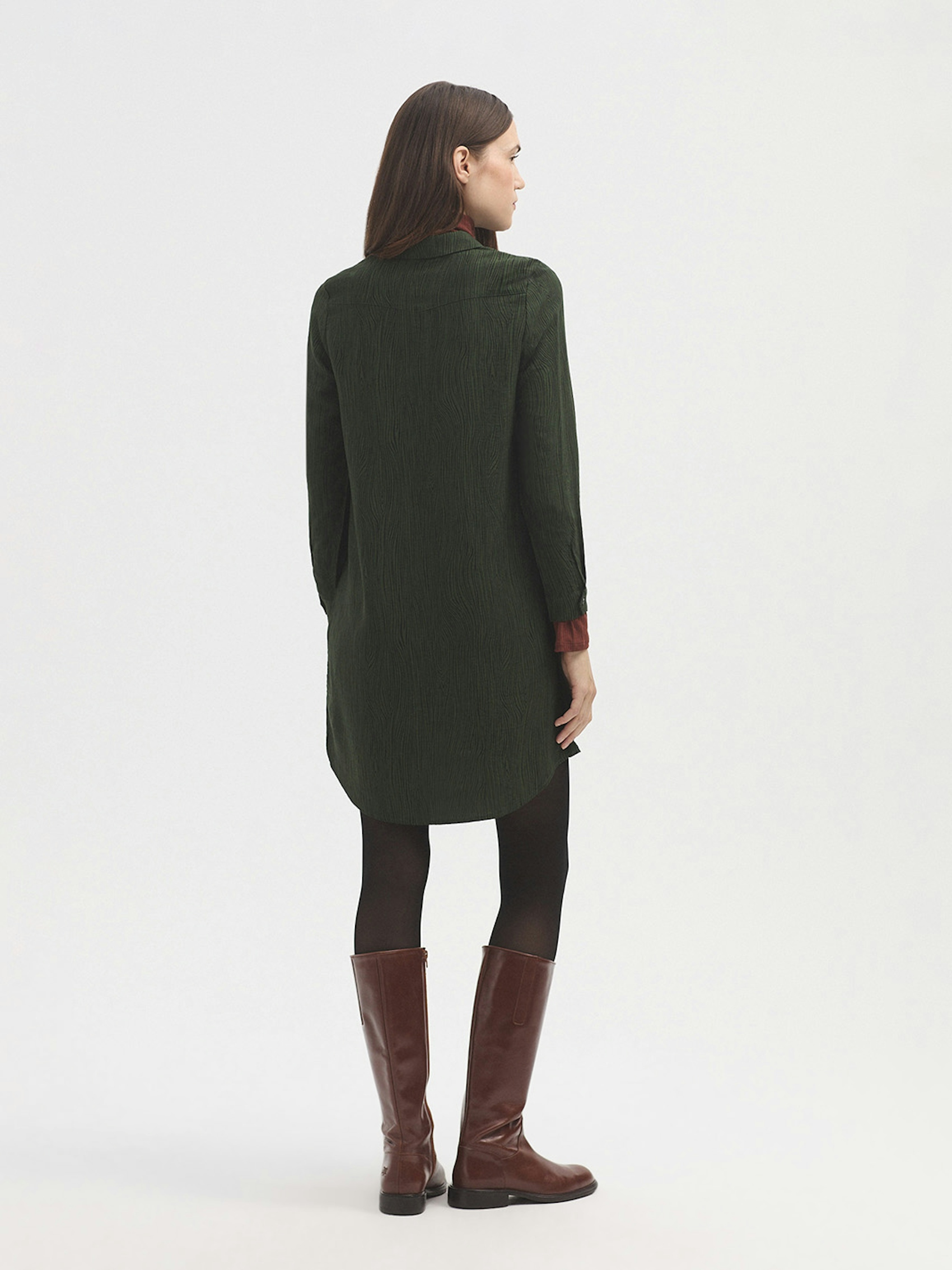 Woodgrain shirt dress