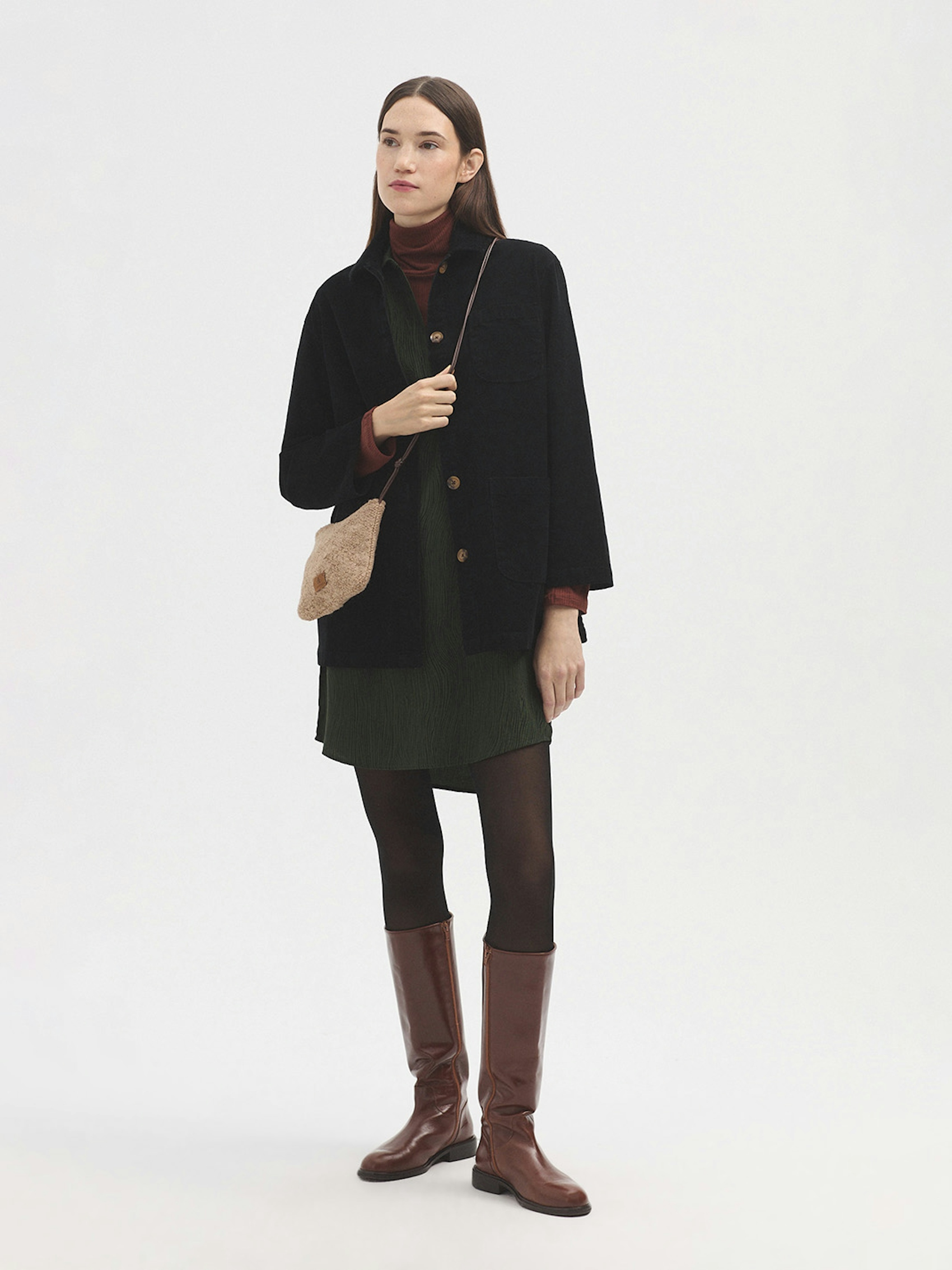 Woodgrain shirt dress