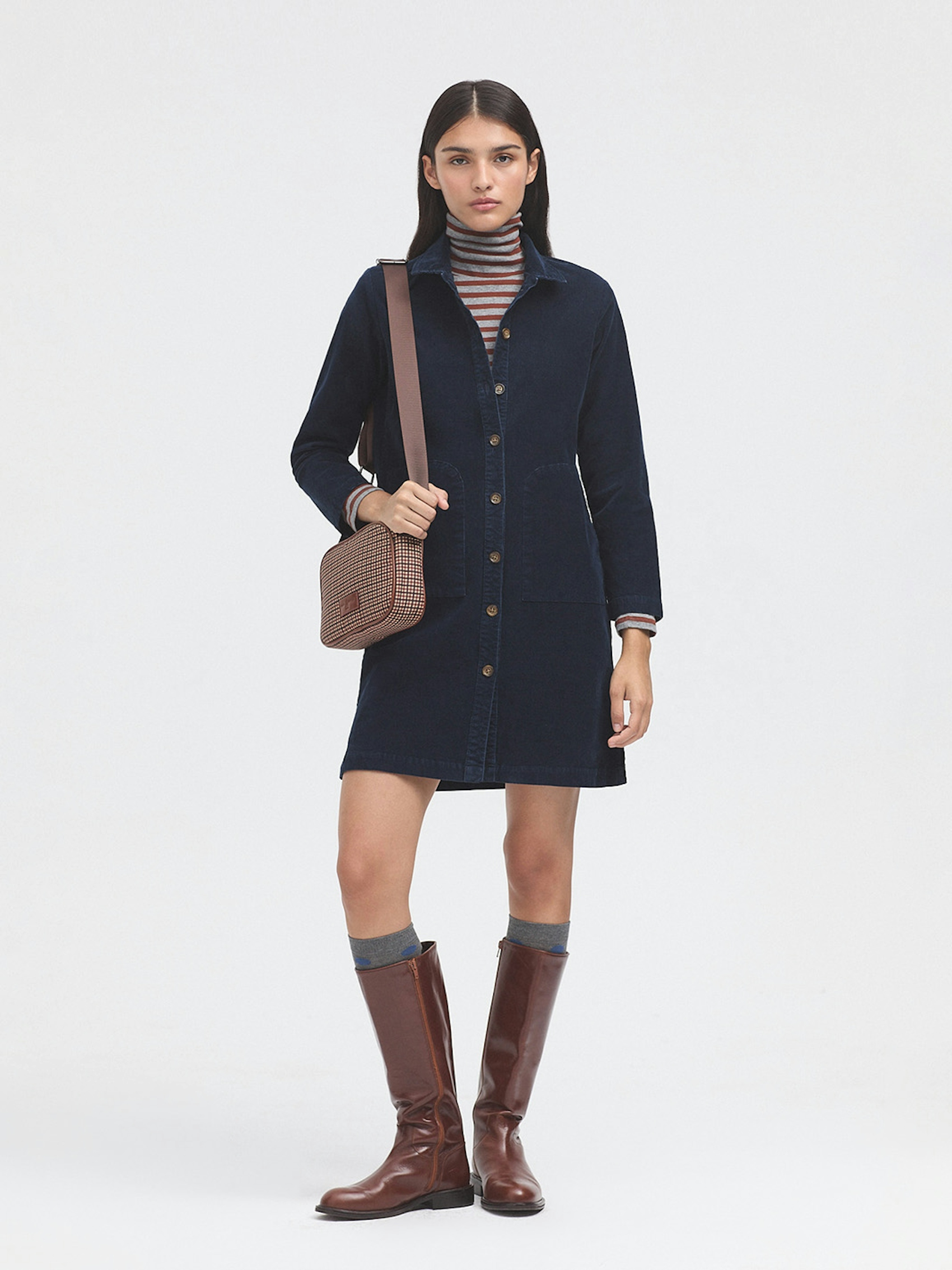 Micro cord shirt dress 0